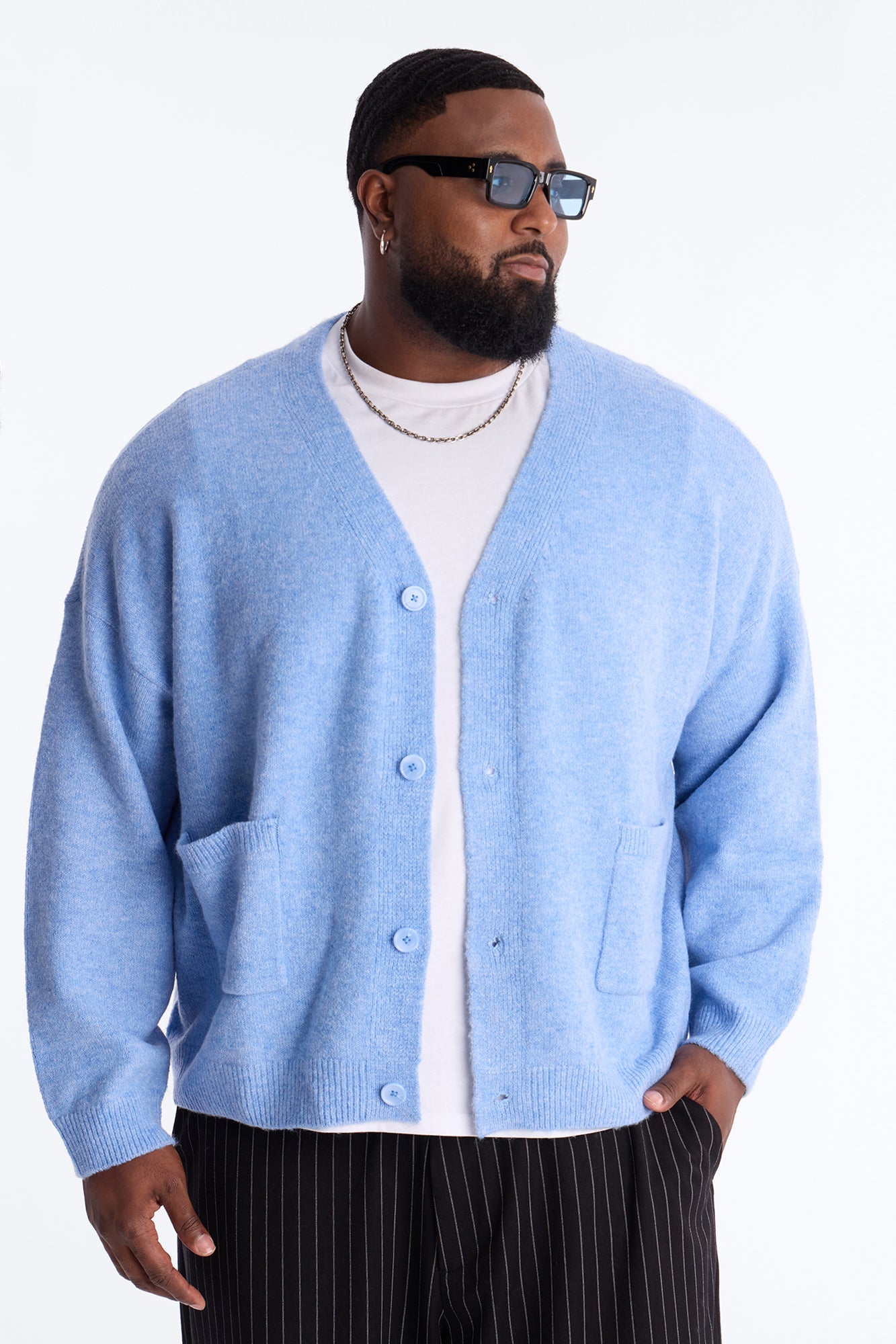 Cropped Harbor Ash Cardigan - Light Blue Fashion Nova