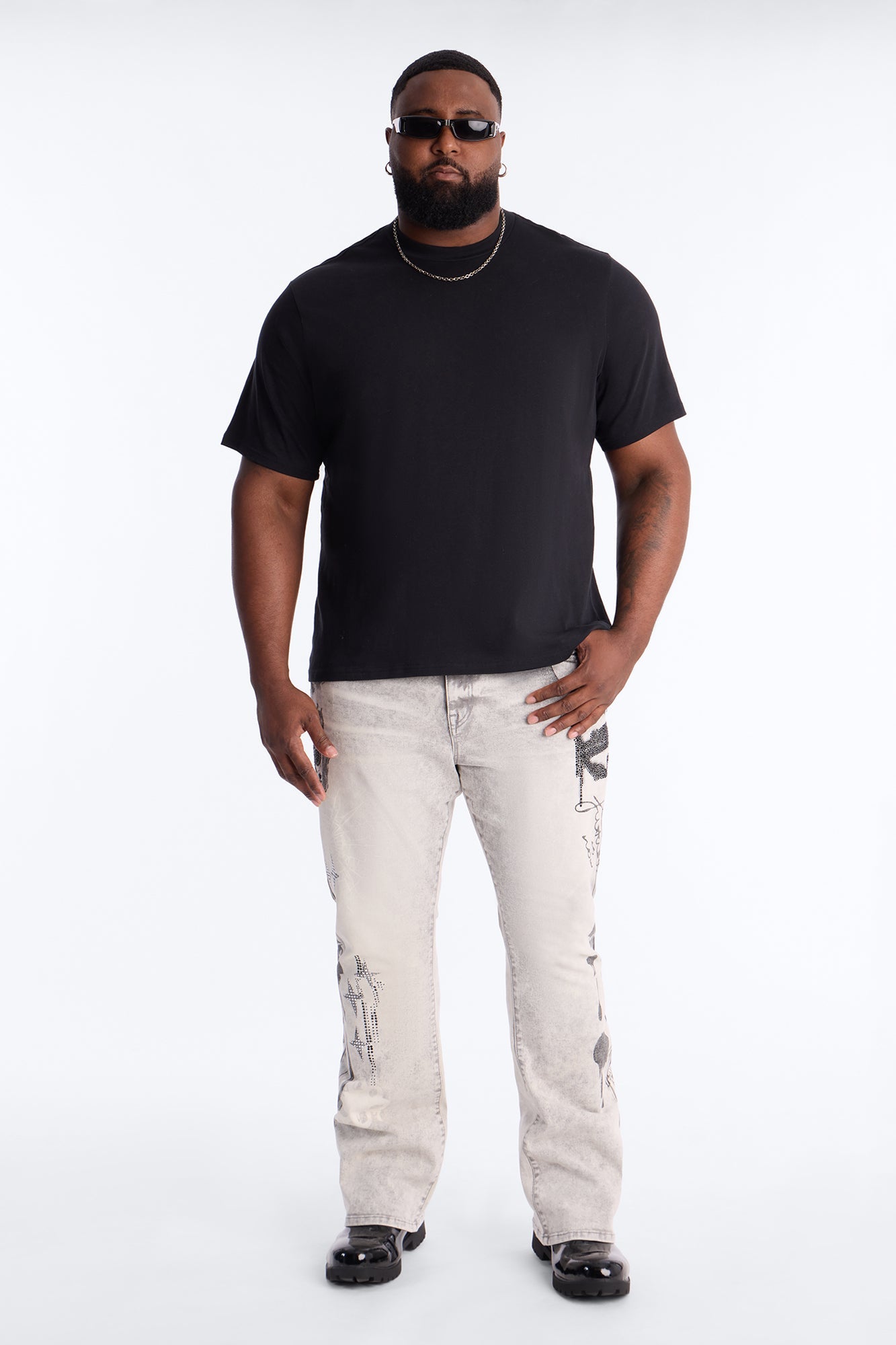 Stacked Skinny Flare Ace Royale Jean - Grey Fashion Nova
