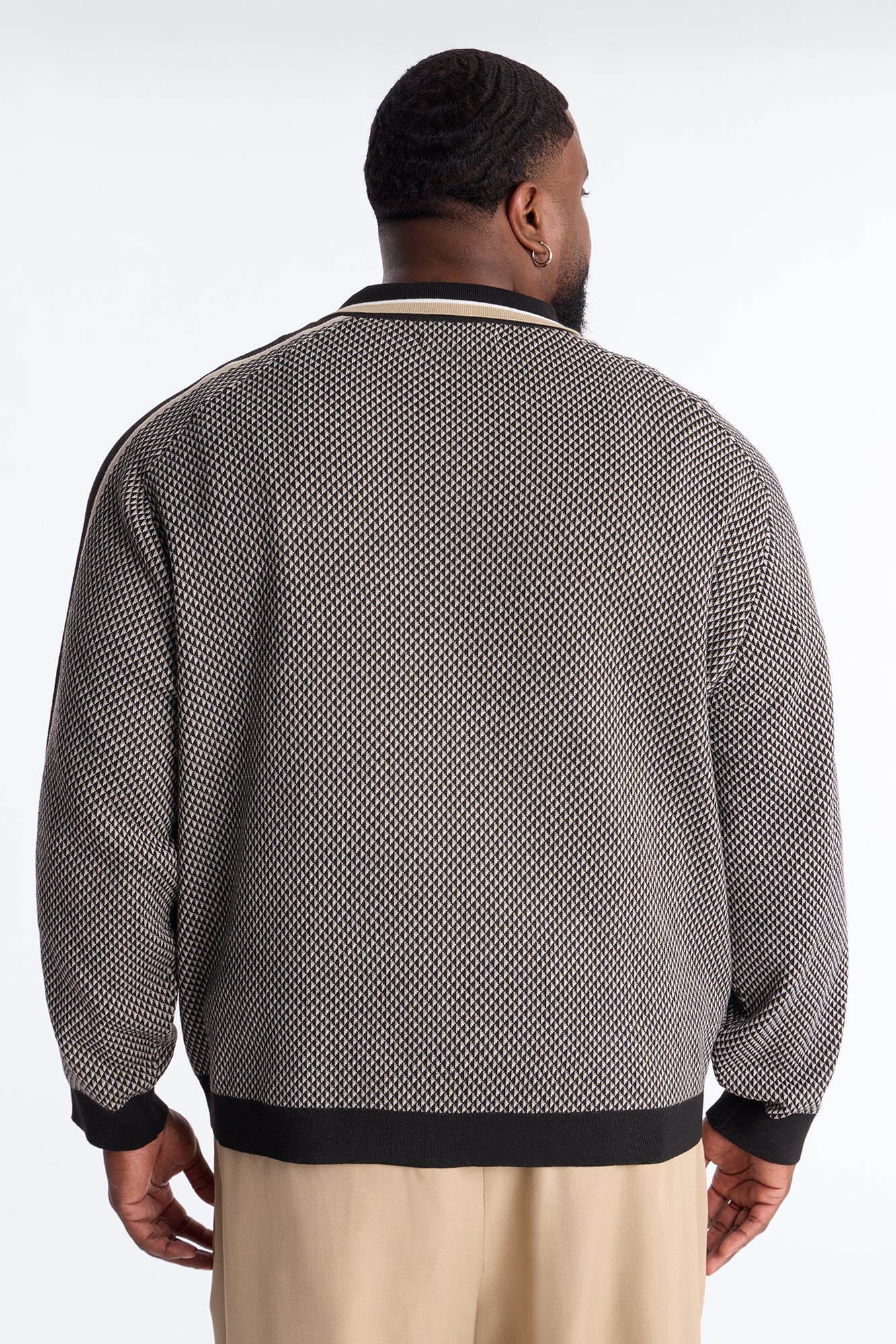 Ashford Knitted Long Sleeve Polo - Black Fashion Nova