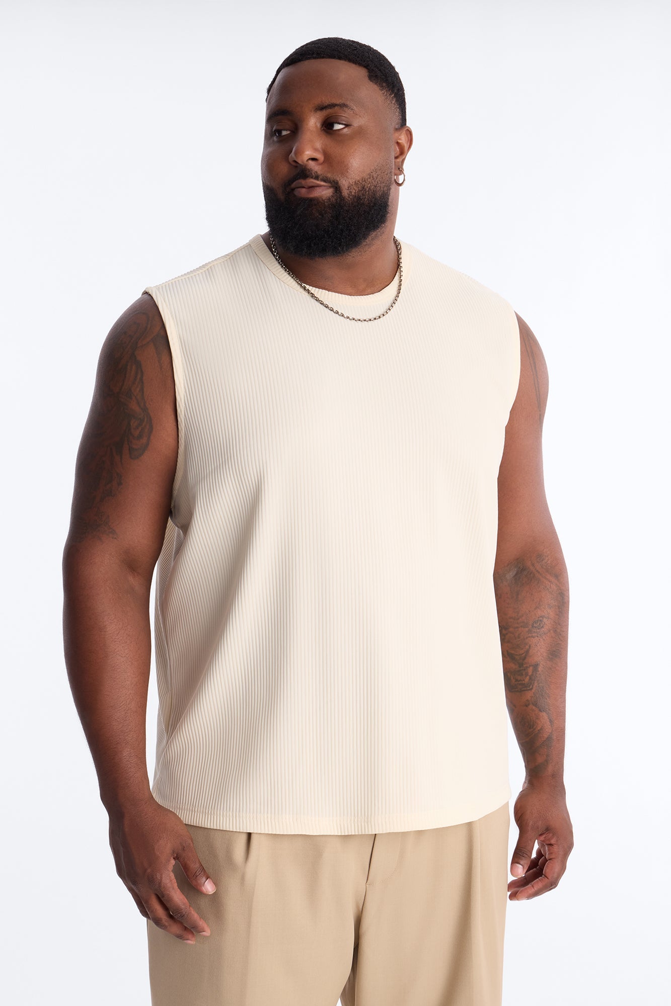 Show Up Muscle Tank - Off White Fashion Nova
