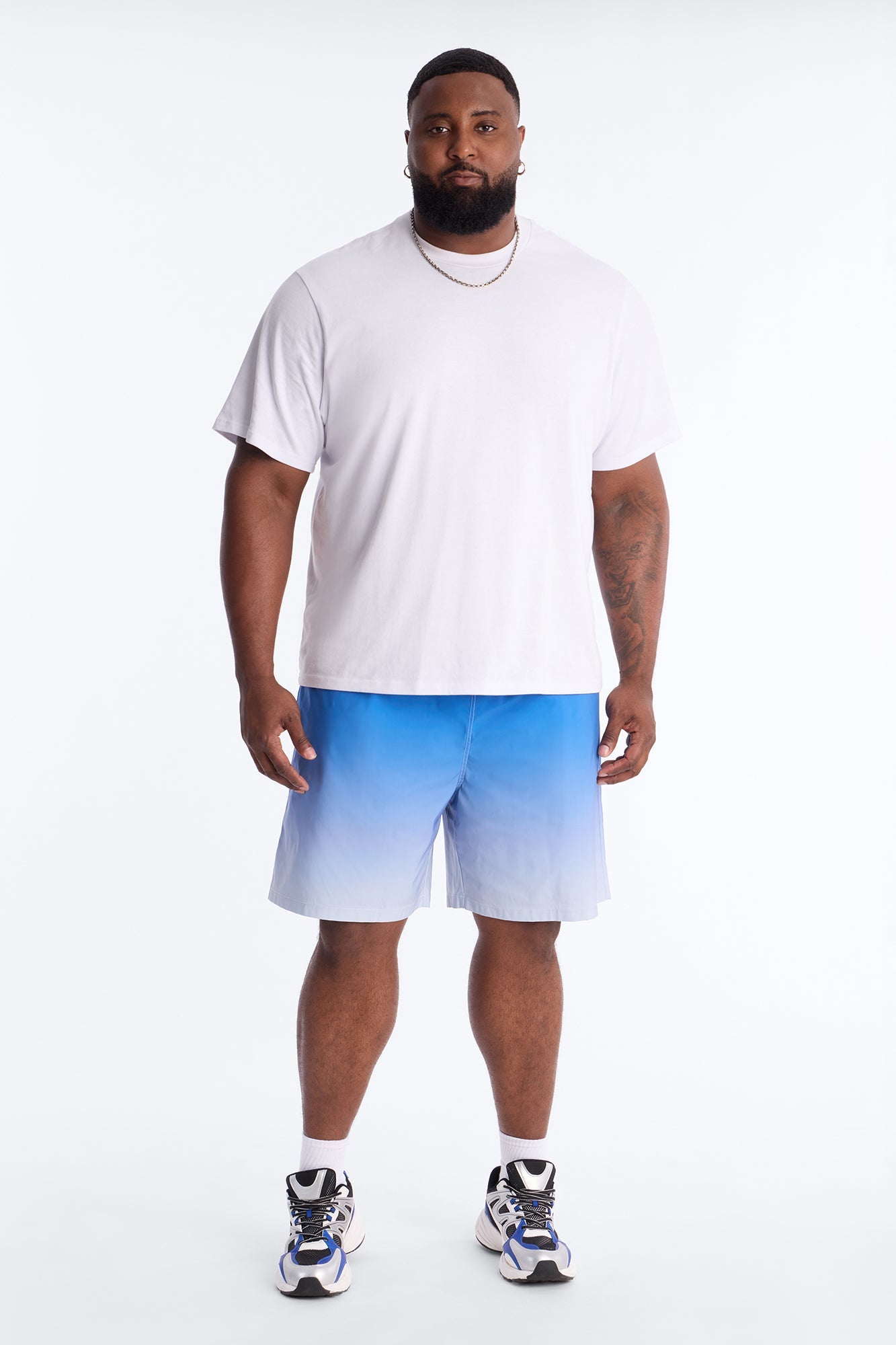 Relaxed Fade Away Ombre Short - Blue Fashion Nova