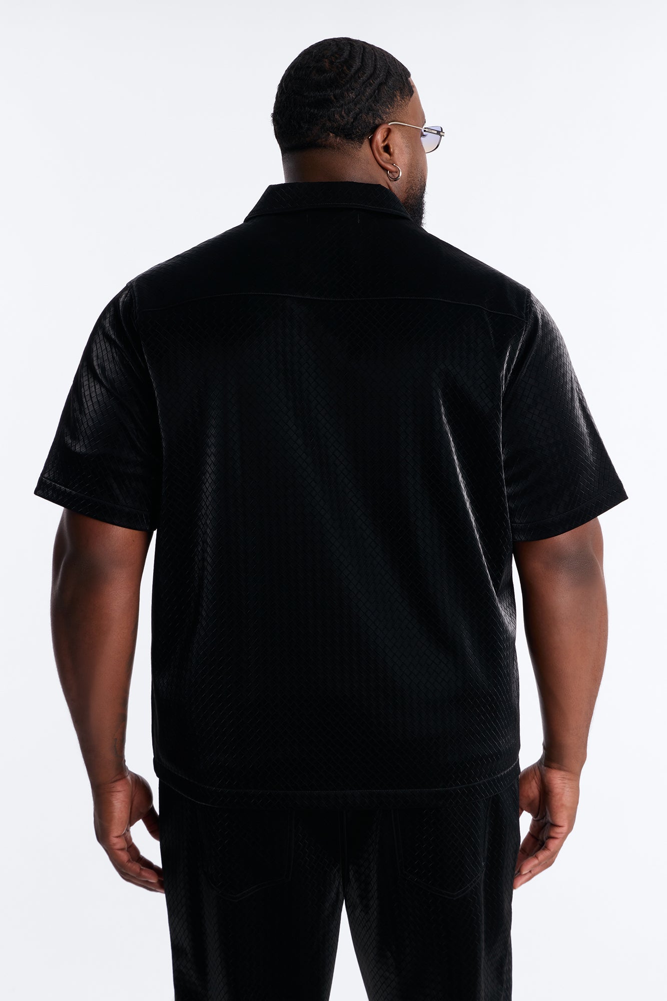 Tisse Textured Faux Leather Button Up Shirt - Black Fashion Nova