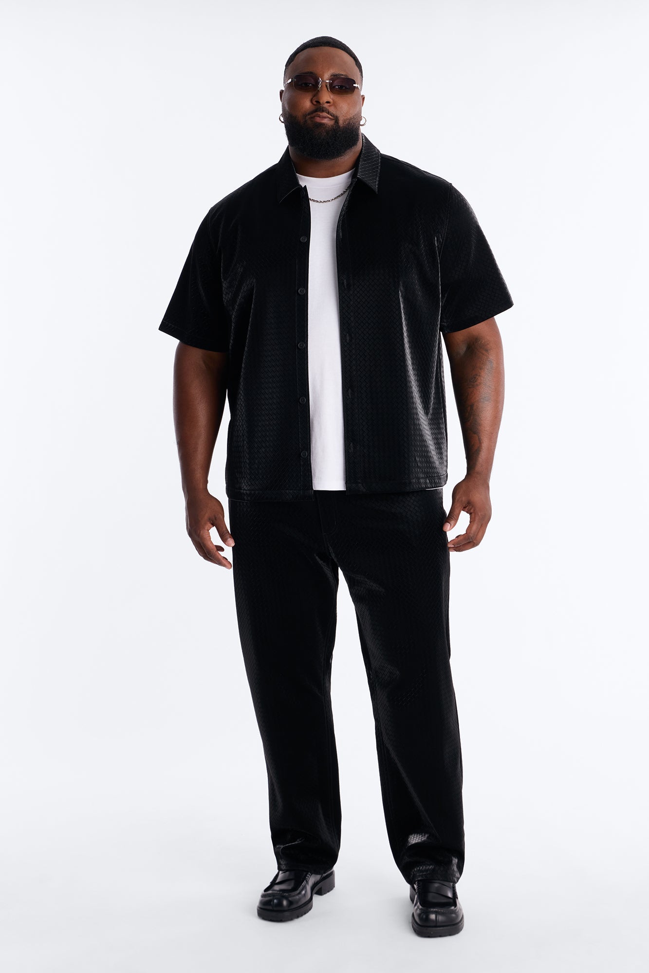 Straight Tisse Textured Faux Leather Pant - Black Fashion Nova