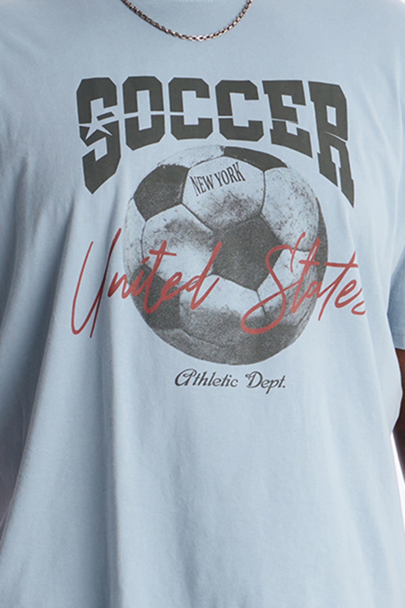 Soccer USA Oversized Short Sleeve Tee - Light Blue Fashion Nova