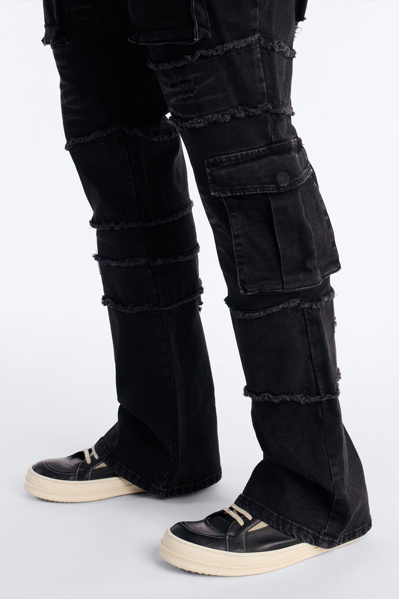 Urban Armor Skinny Stacked Flare Jeans - Black Wash Fashion Nova
