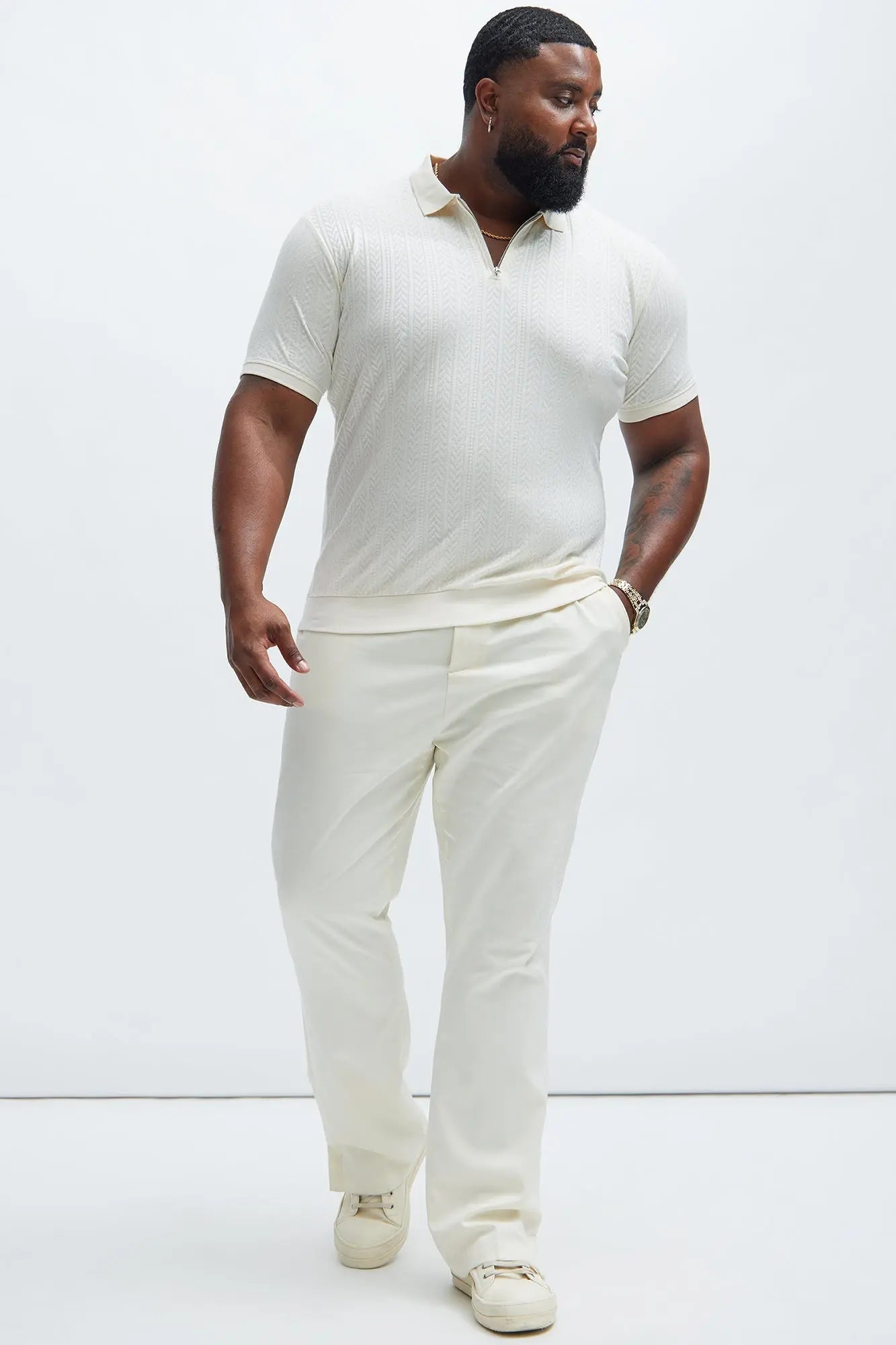 Money Matters Short Sleeve Polo - Off White Fashion Nova