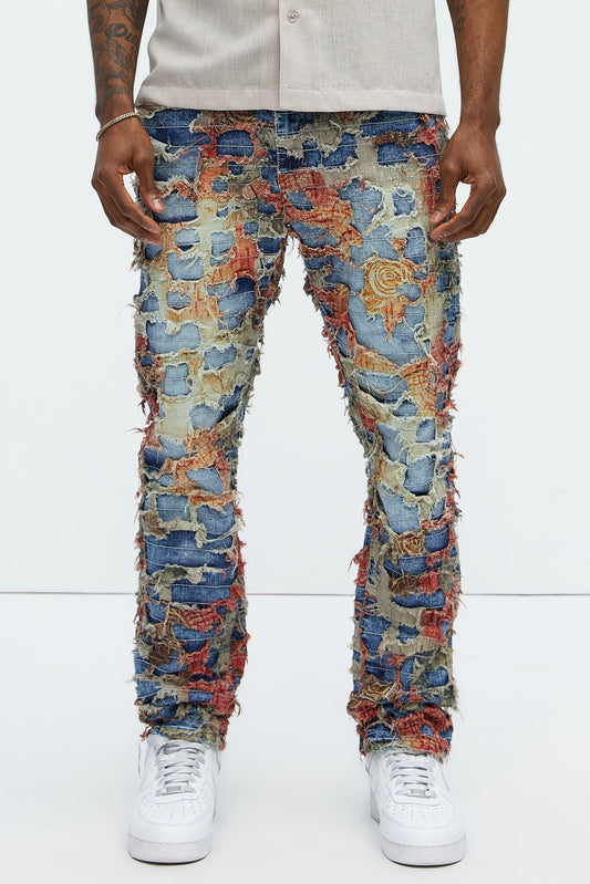 Edgar Vintage Shredded Slim Jeans - Medium Wash Fashion Nova