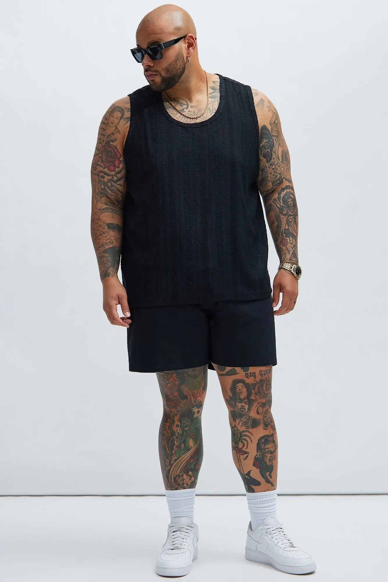 Montez Stretch Swim Trunk 6″ - Black Fashion Nova