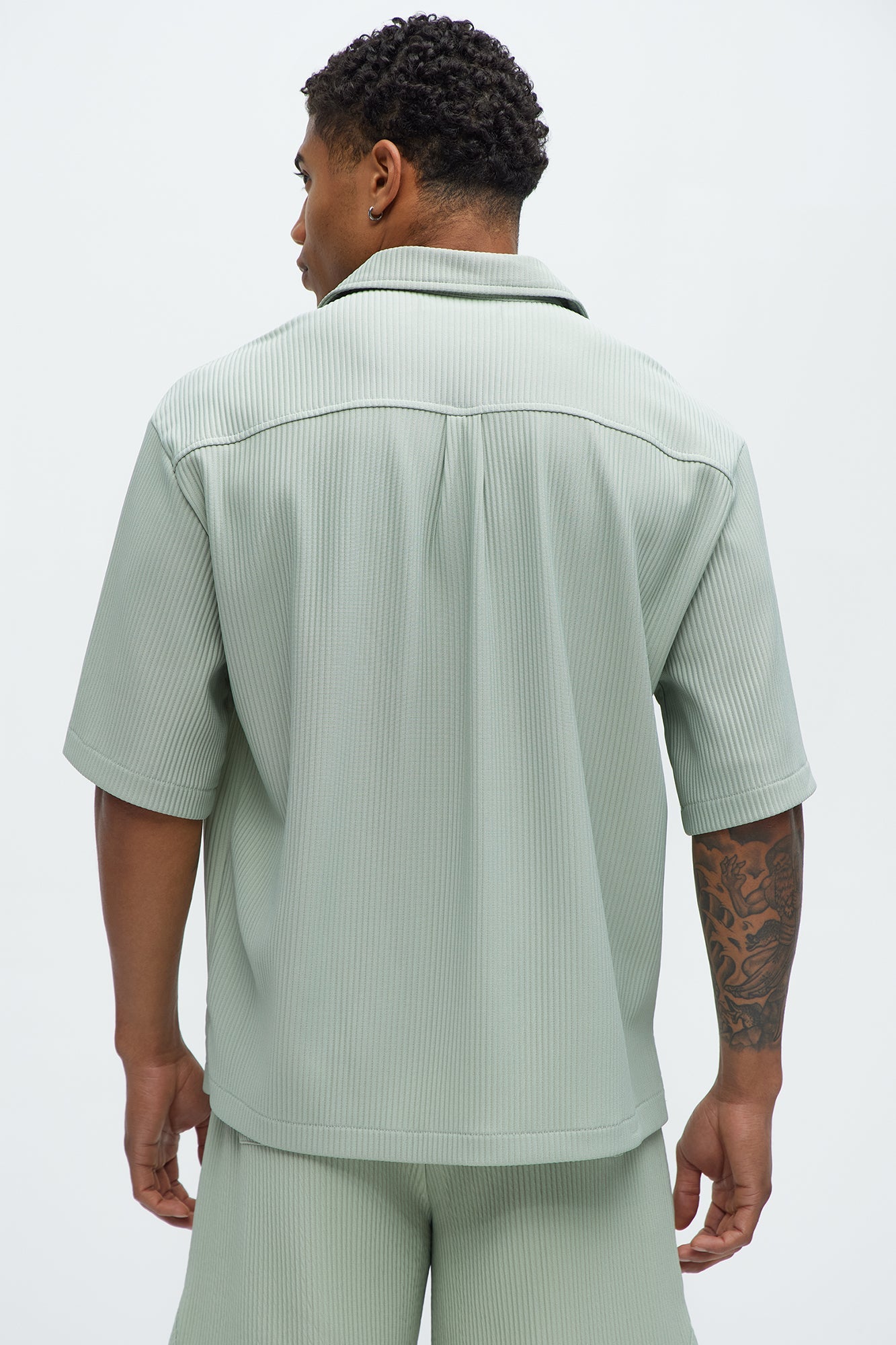 Show Up Short Sleeve Cuban Shirt - Sage Fashion Nova