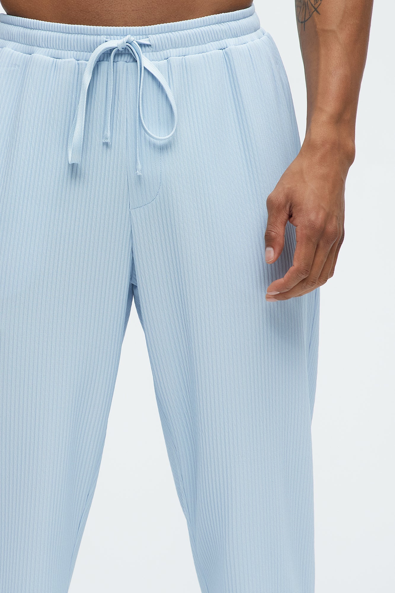 Show Up Slim Slit Pants - Light Blue Fashion Nova