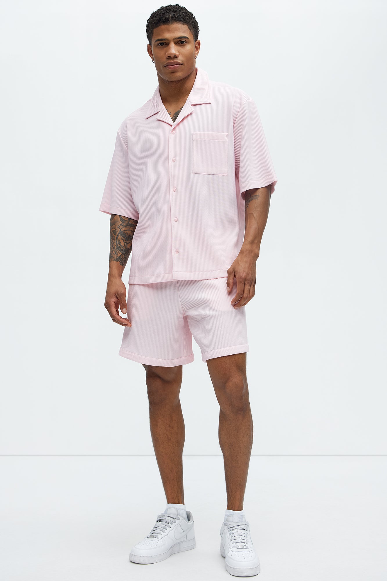 Show Up Short Sleeve Cuban Shirt - Pink Fashion Nova