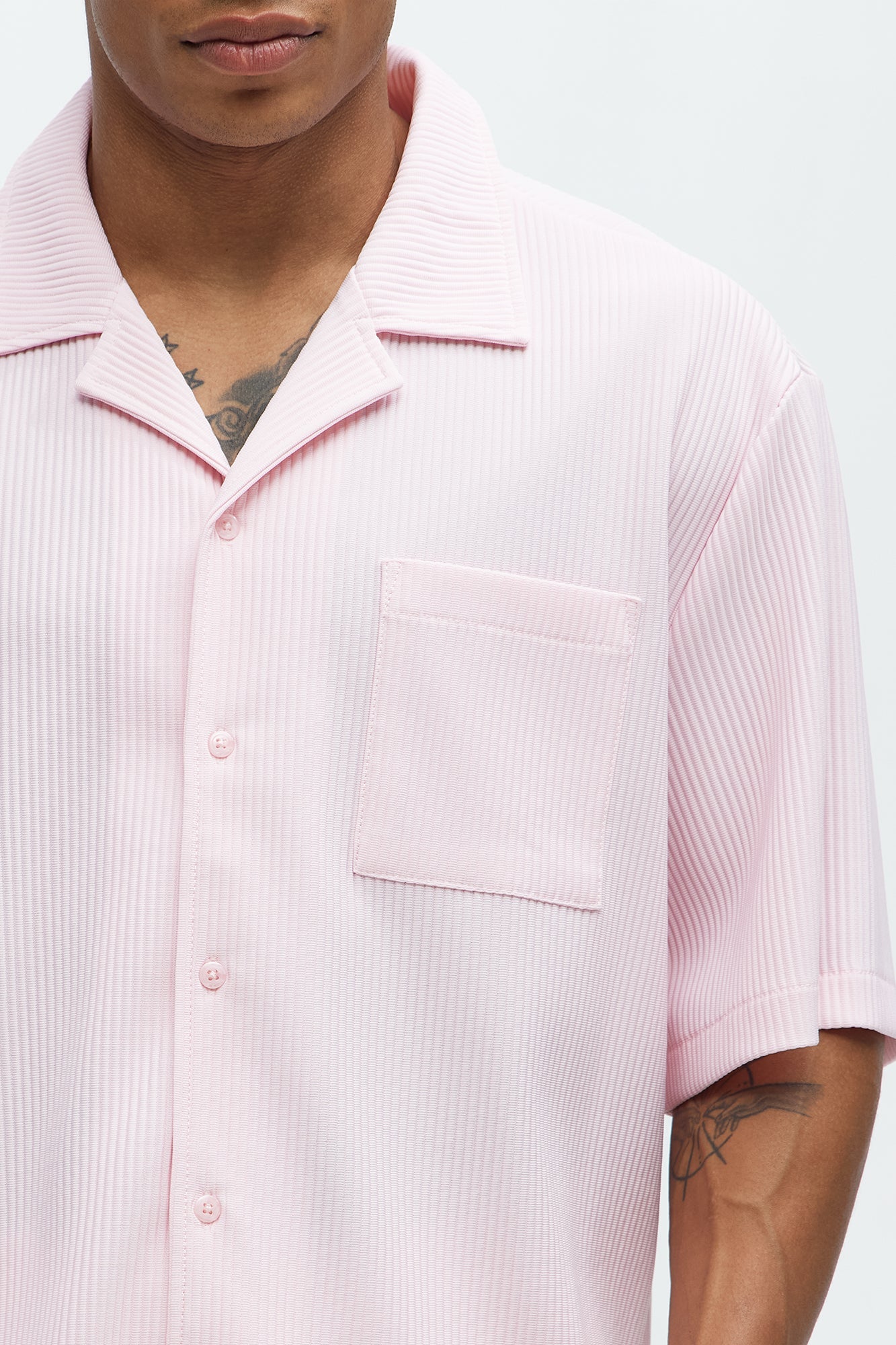Show Up Short Sleeve Cuban Shirt - Pink Fashion Nova