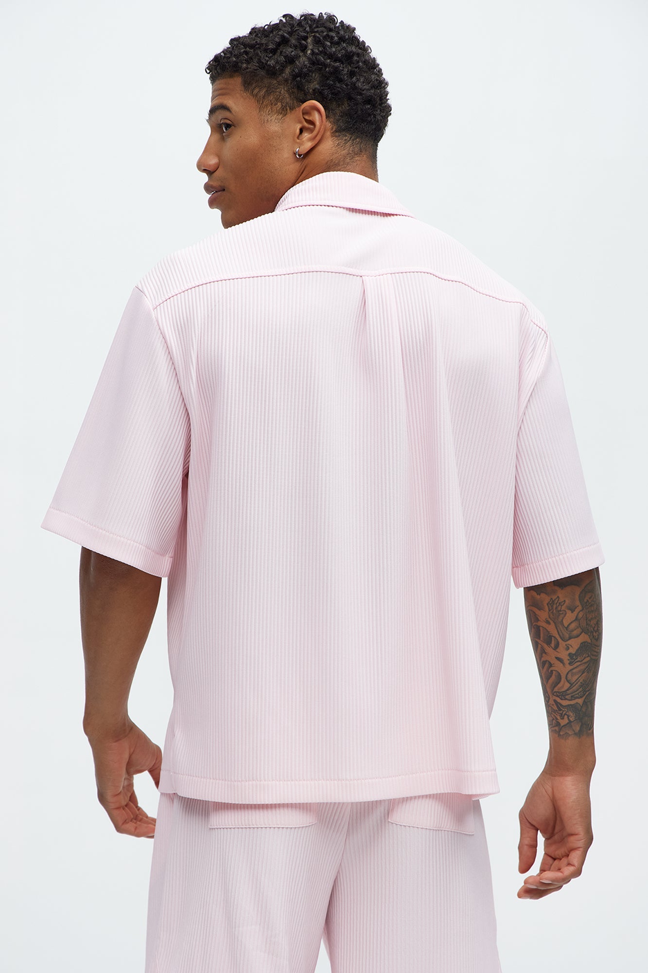 Show Up Short Sleeve Cuban Shirt - Pink Fashion Nova