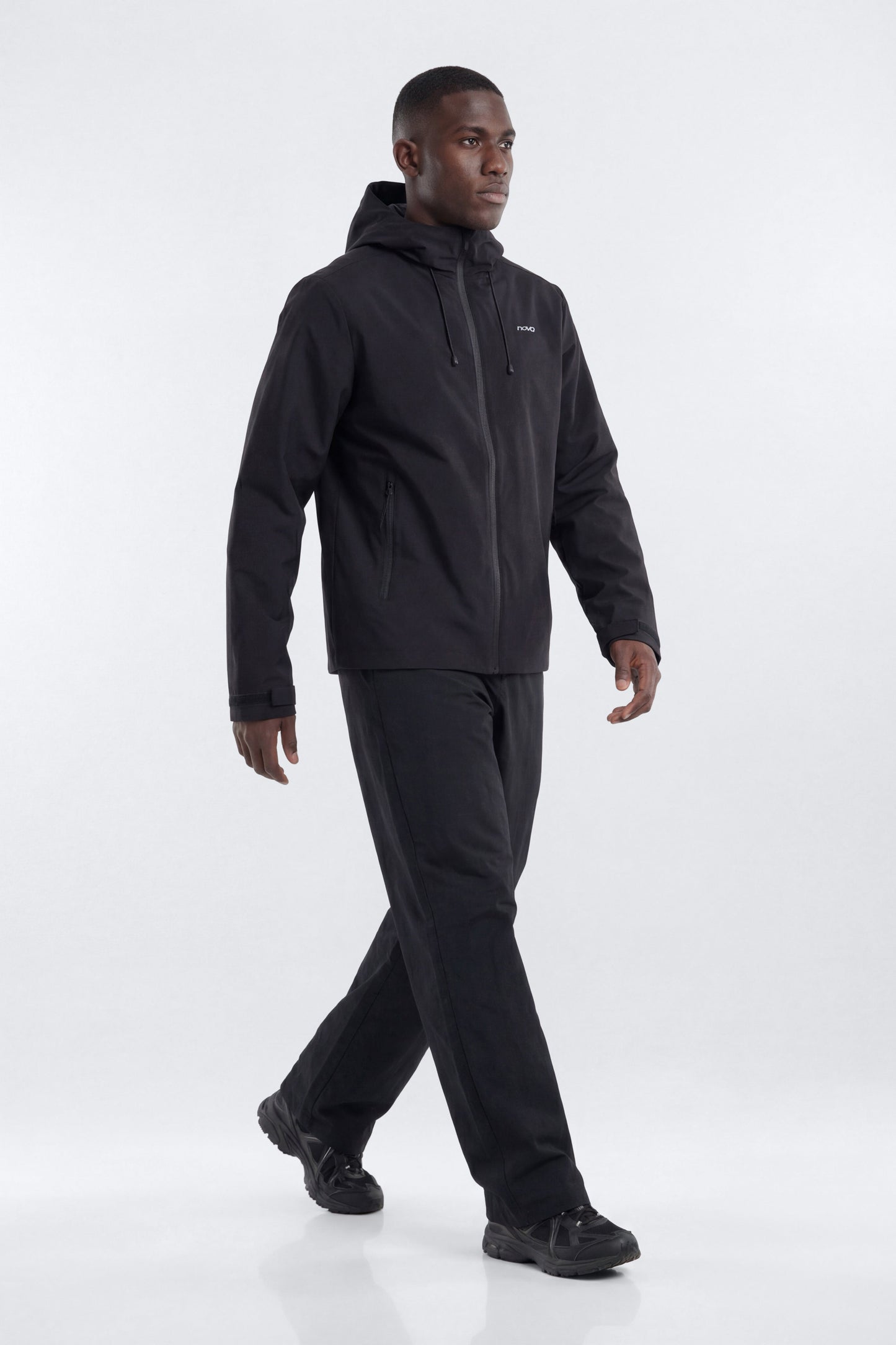 ActiveNylon™ Full Zip Hooded Jacket - Black Fashion Nova