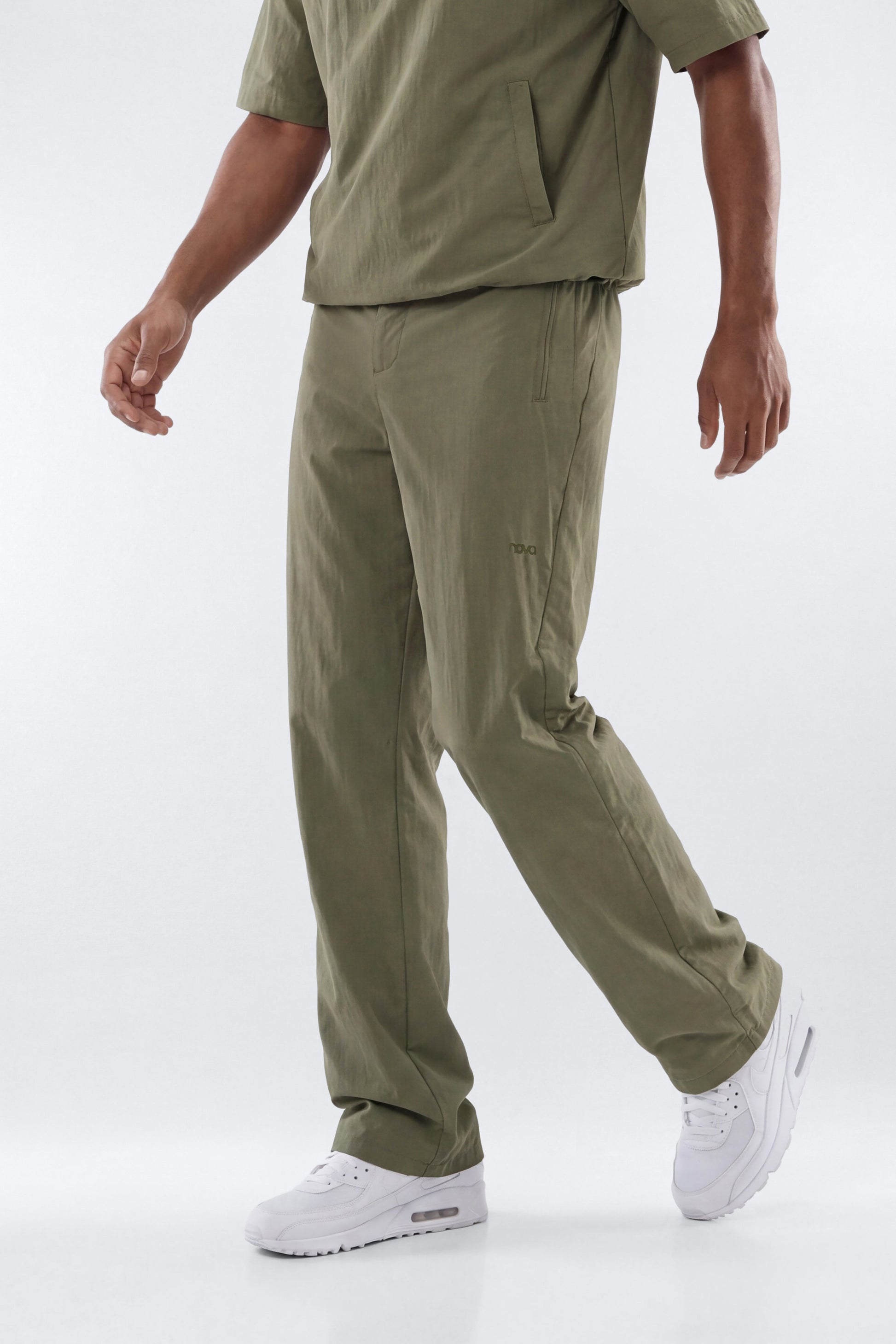 CoreNylon 32″ Front Snap Active Pants - Moss Fashion Nova