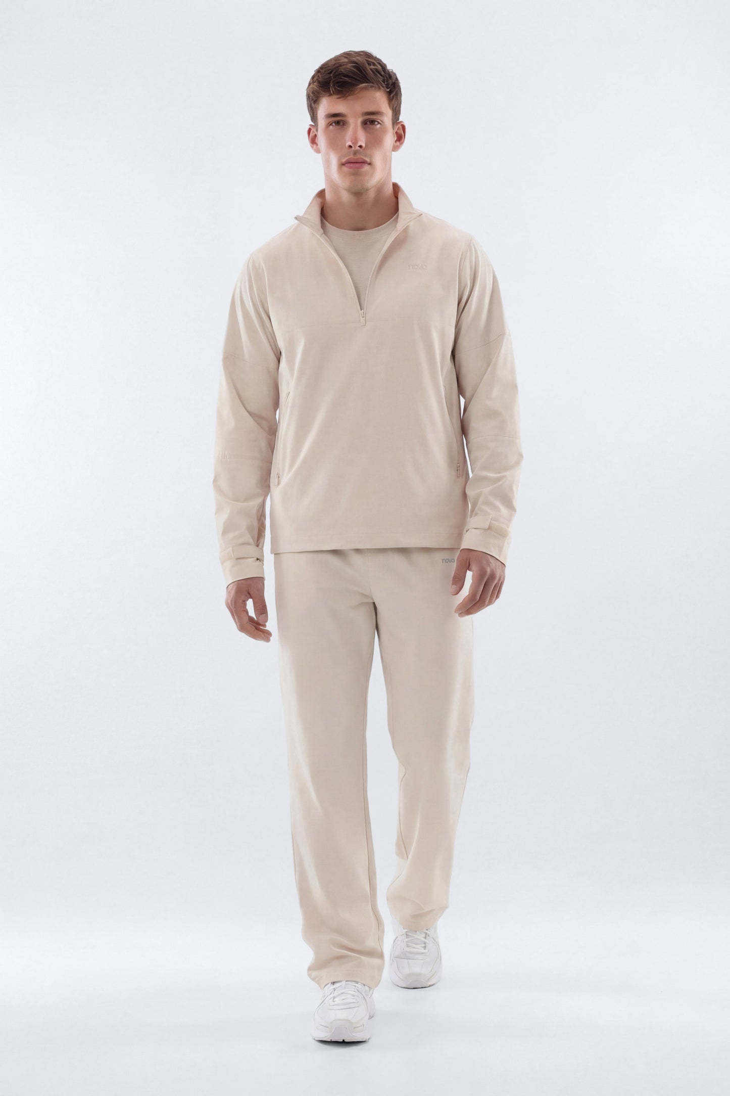 ActiveNylon™ Half Zip Pullover Jacket - Oat Milk Fashion Nova