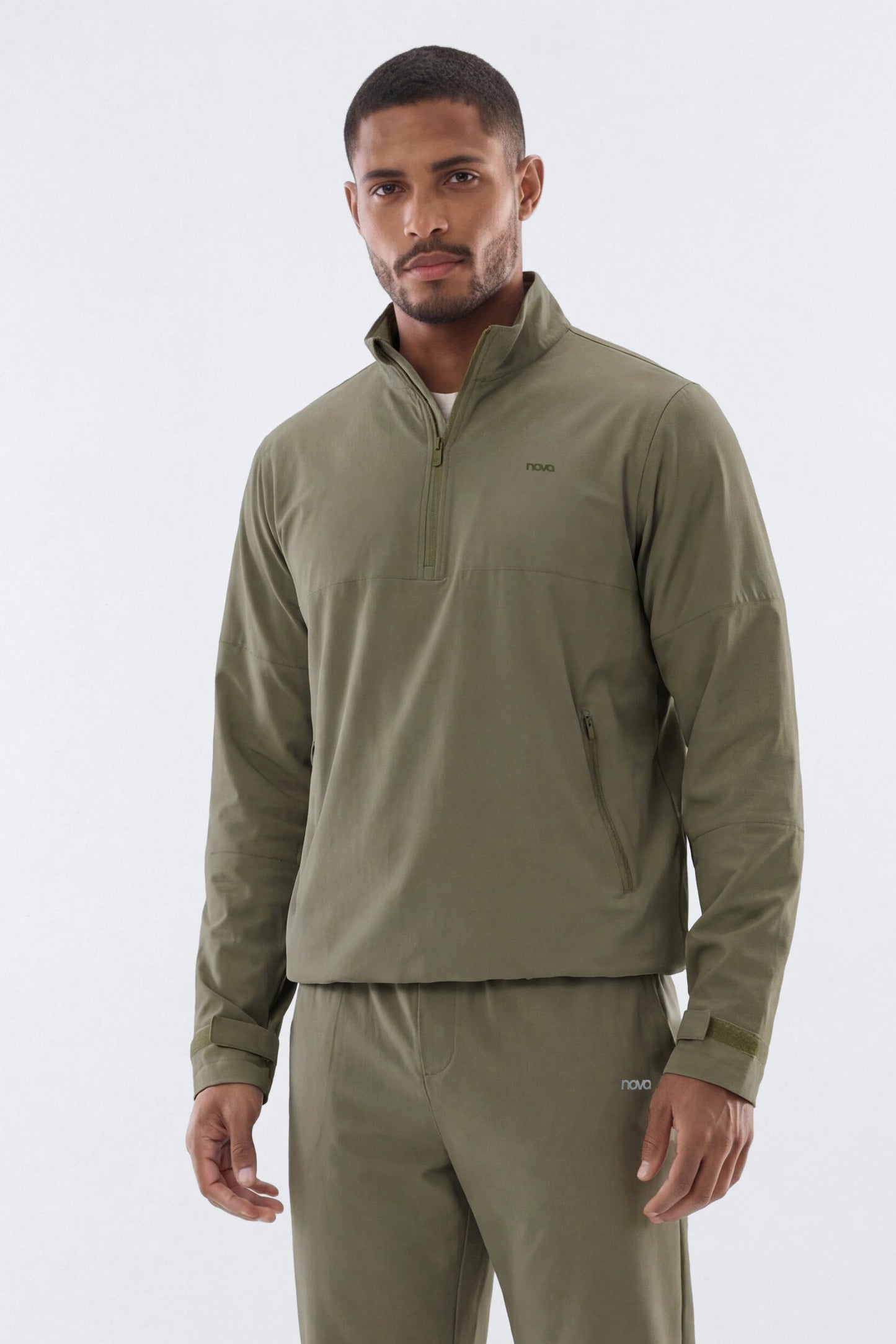 ActiveNylon™ Half Zip Pullover Jacket - Moss Fashion Nova