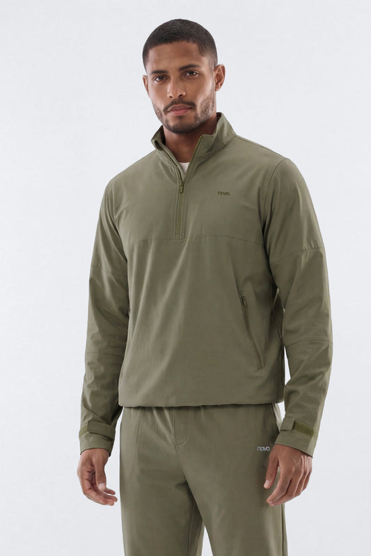 ActiveNylon™ Half Zip Pullover Jacket - Moss Fashion Nova
