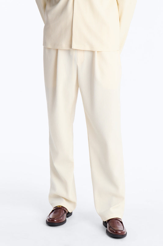 Show Up Straight Pleated Casual Trouser - Cream Fashion Nova
