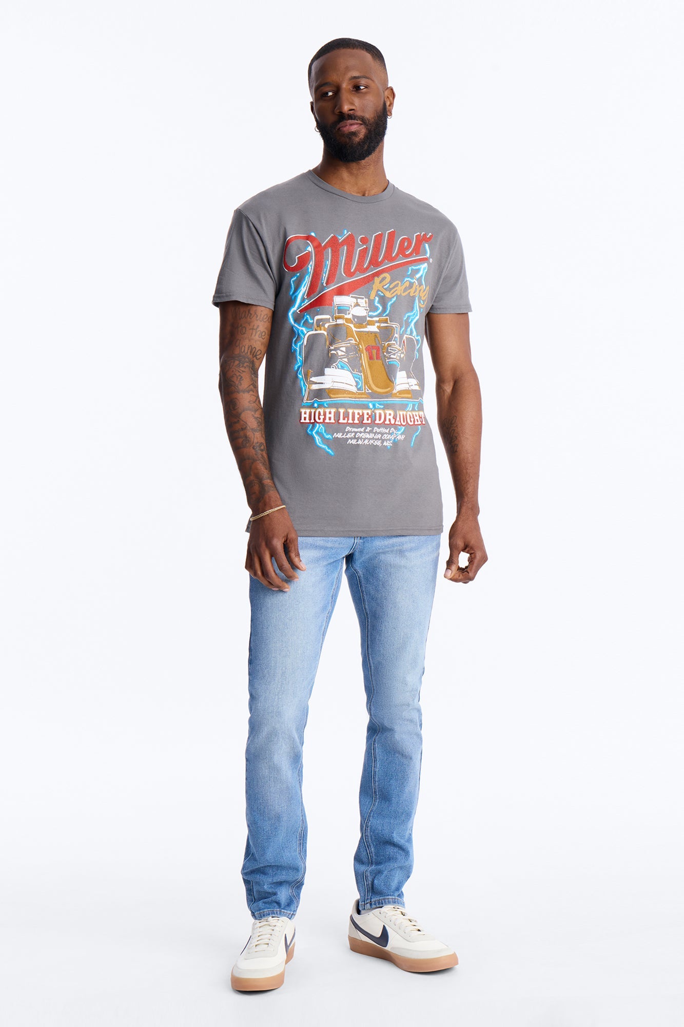 Miller Racing High Life Draught Short Sleeve Tee - Charcoal Fashion Nova