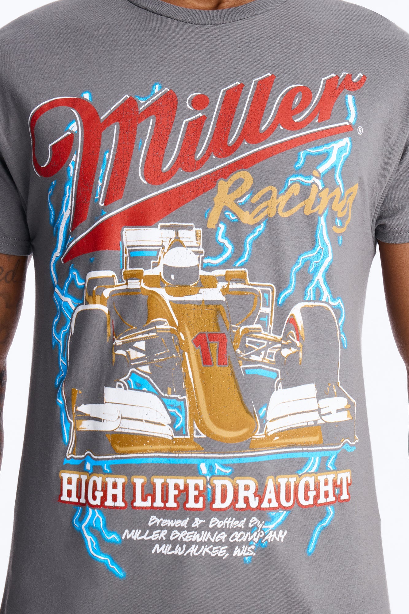 Miller Racing High Life Draught Short Sleeve Tee - Charcoal Fashion Nova