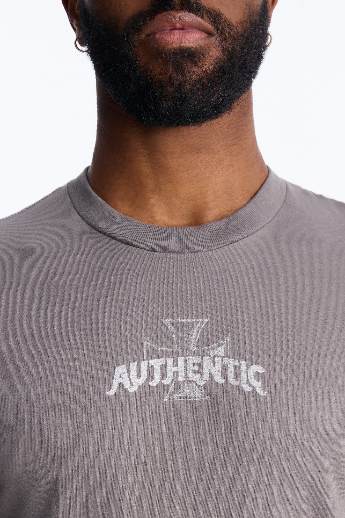 Authentic Vibes Short Sleeve Tee - Charcoal Fashion Nova