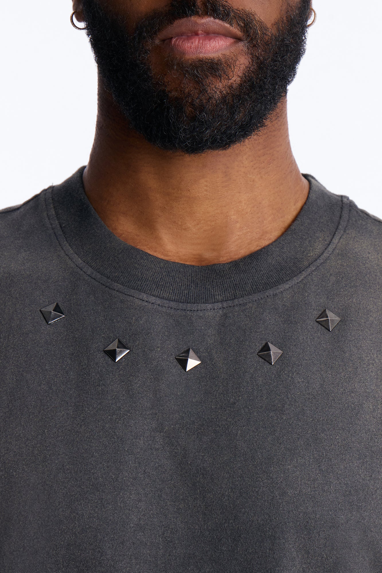 Washed Embellished Muscle Tee - Black Fashion Nova