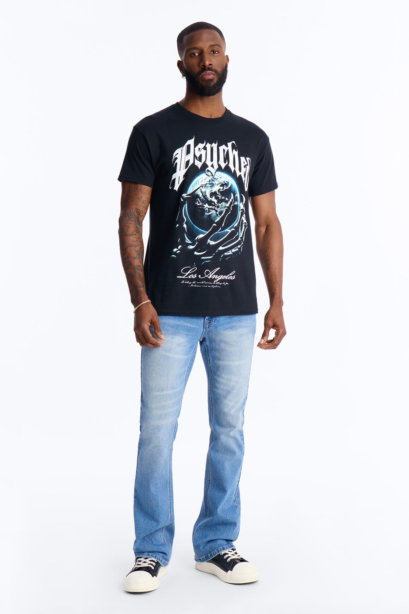 Psyched Worldwide Short Sleeve Tee - Black Fashion Nova