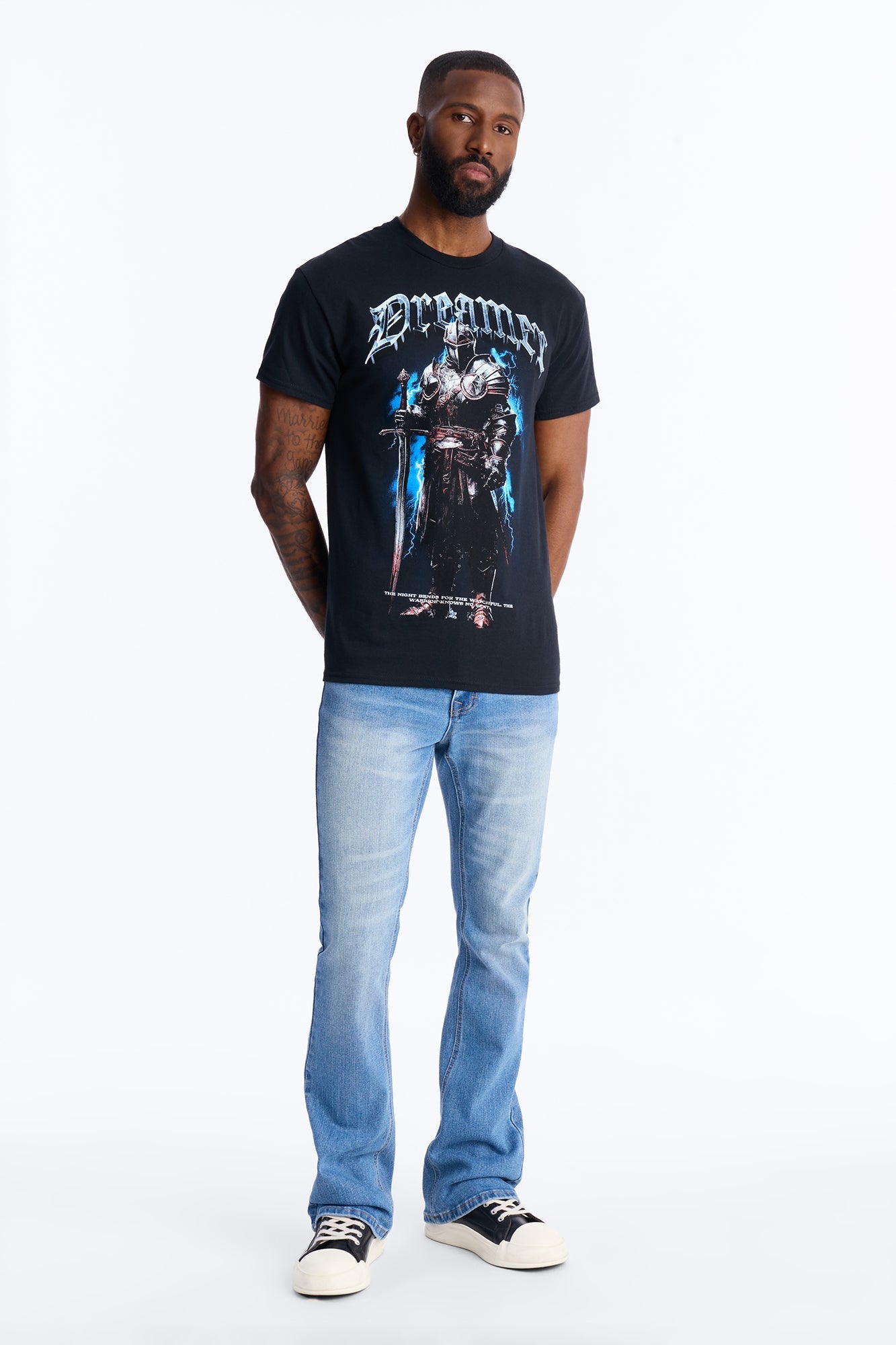 Dreamer And Fighter Short Sleeve Tee - Black Fashion Nova