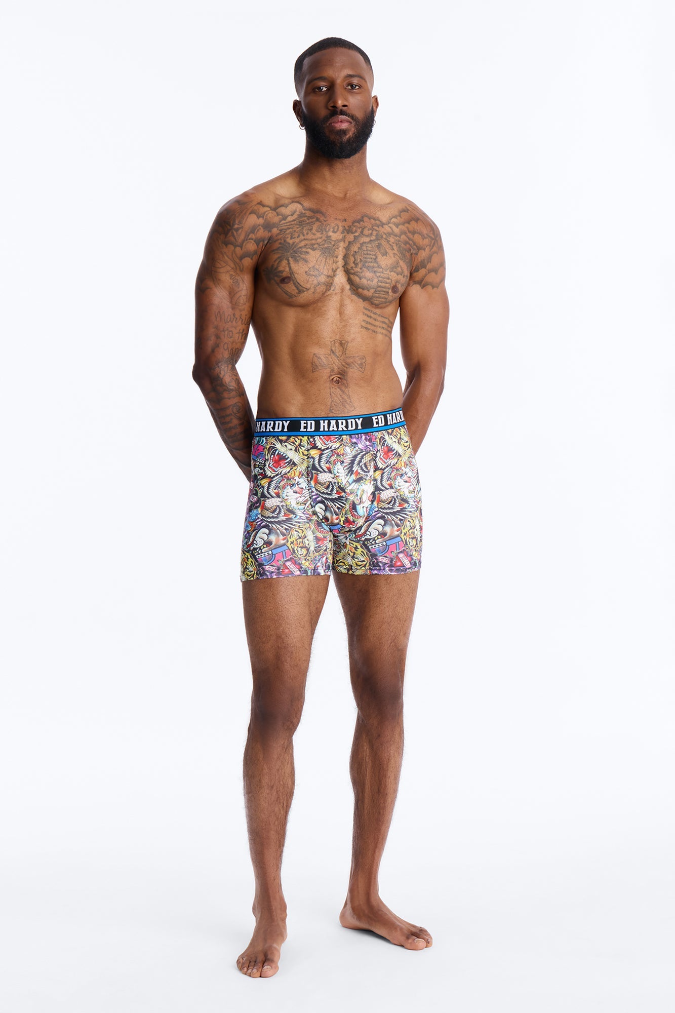 Wild Savage Ed Hardy 3 Pack Cartoon Boxer Briefs - Multi Color Fashion Nova