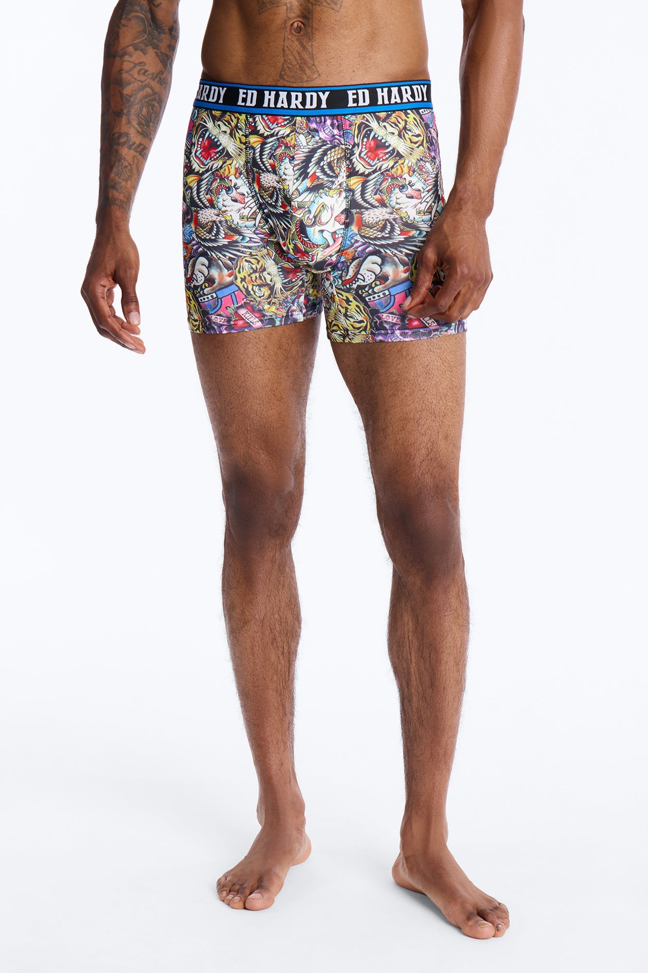 Wild Savage Ed Hardy 3 Pack Cartoon Boxer Briefs - Multi Color Fashion Nova