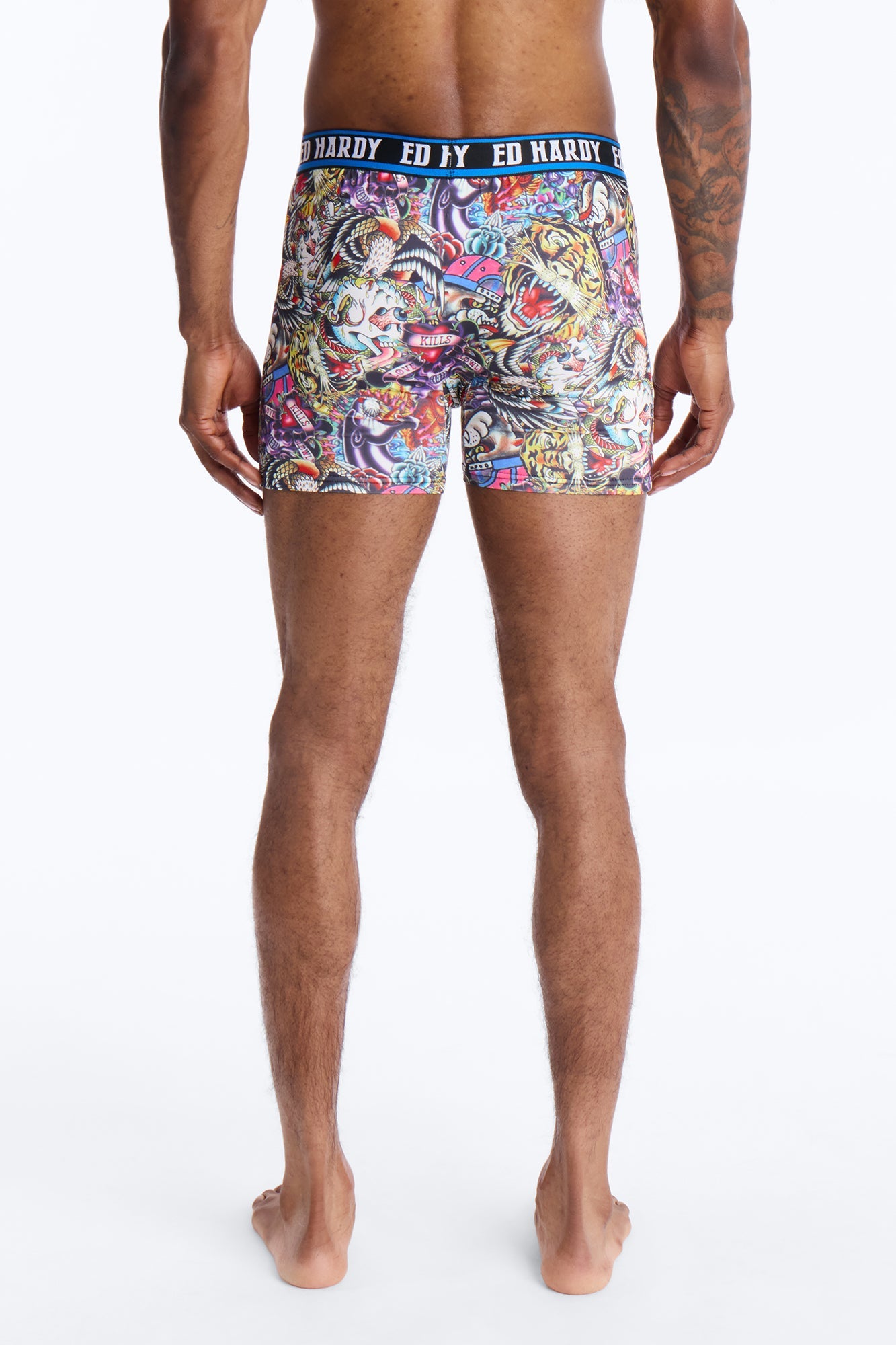 Wild Savage Ed Hardy 3 Pack Cartoon Boxer Briefs - Multi Color Fashion Nova