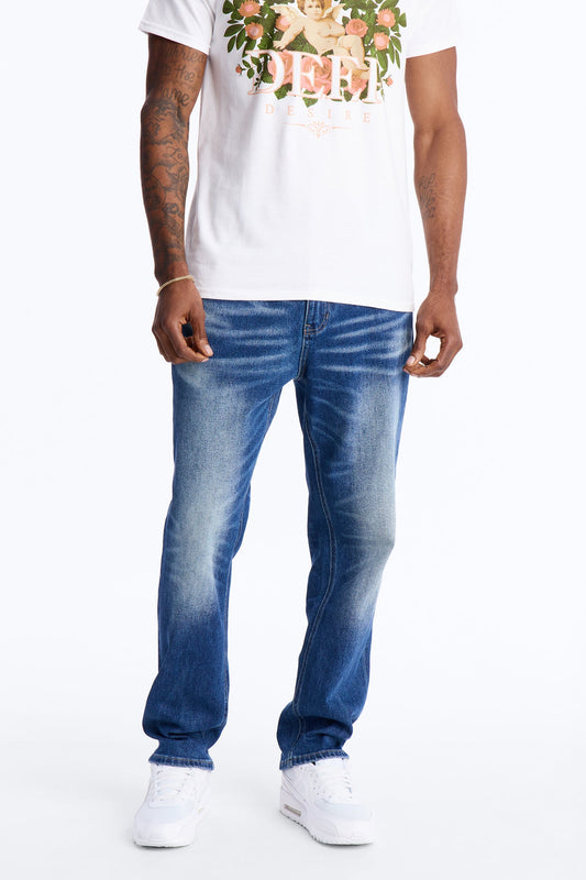 With It Slim Jeans - Medium Blue Wash Fashion Nova