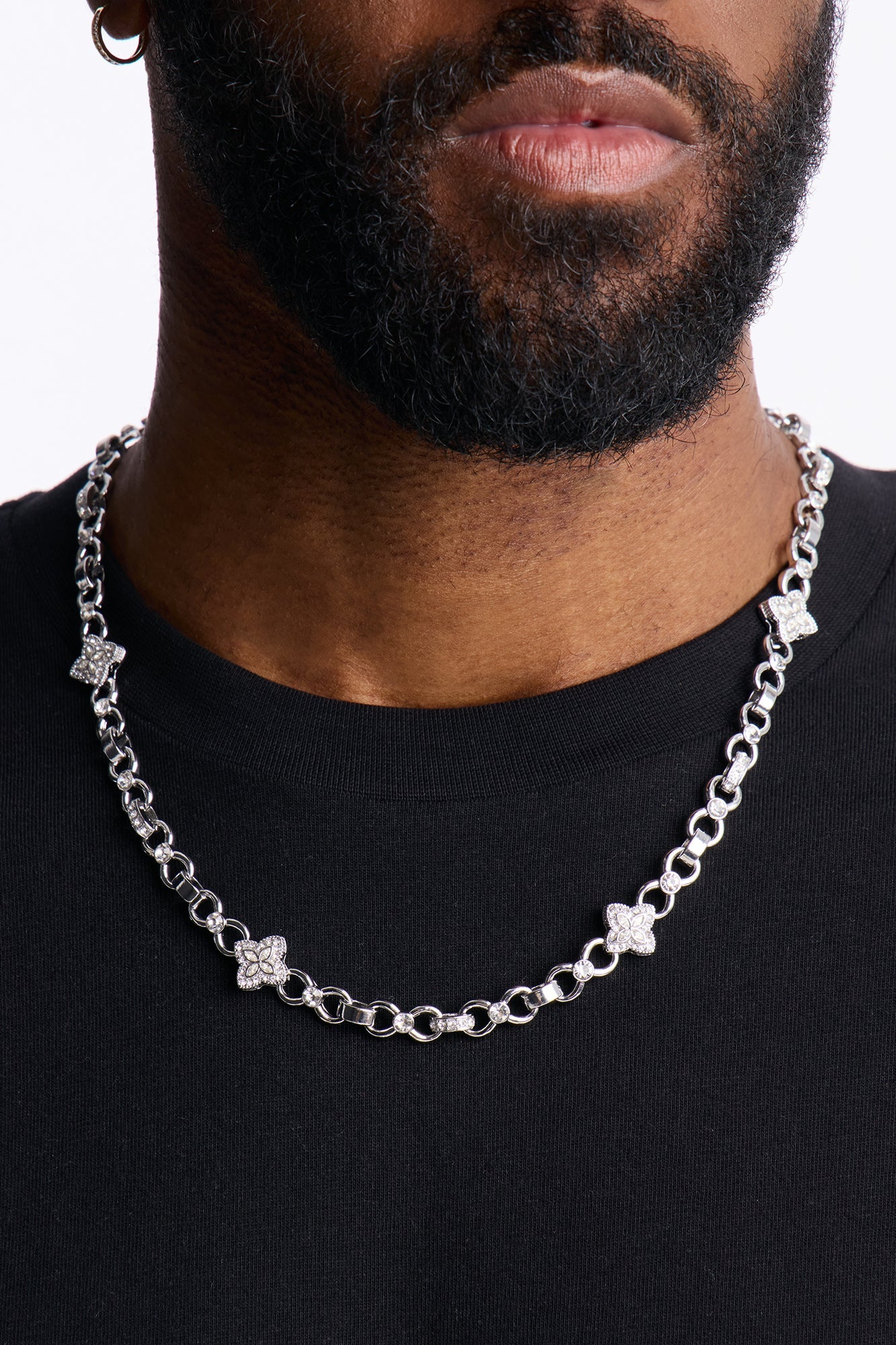 Bloom Flora Link Chain Necklace - Silver Fashion Nova