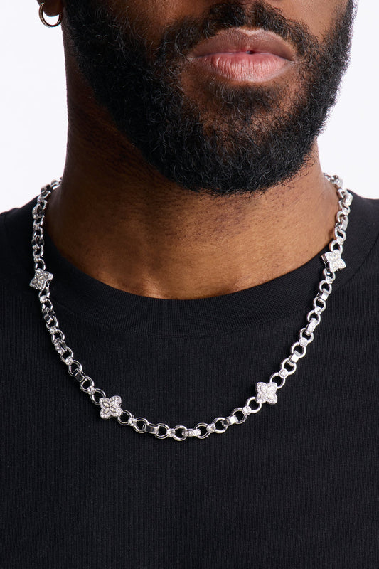 Bloom Flora Link Chain Necklace - Silver Fashion Nova