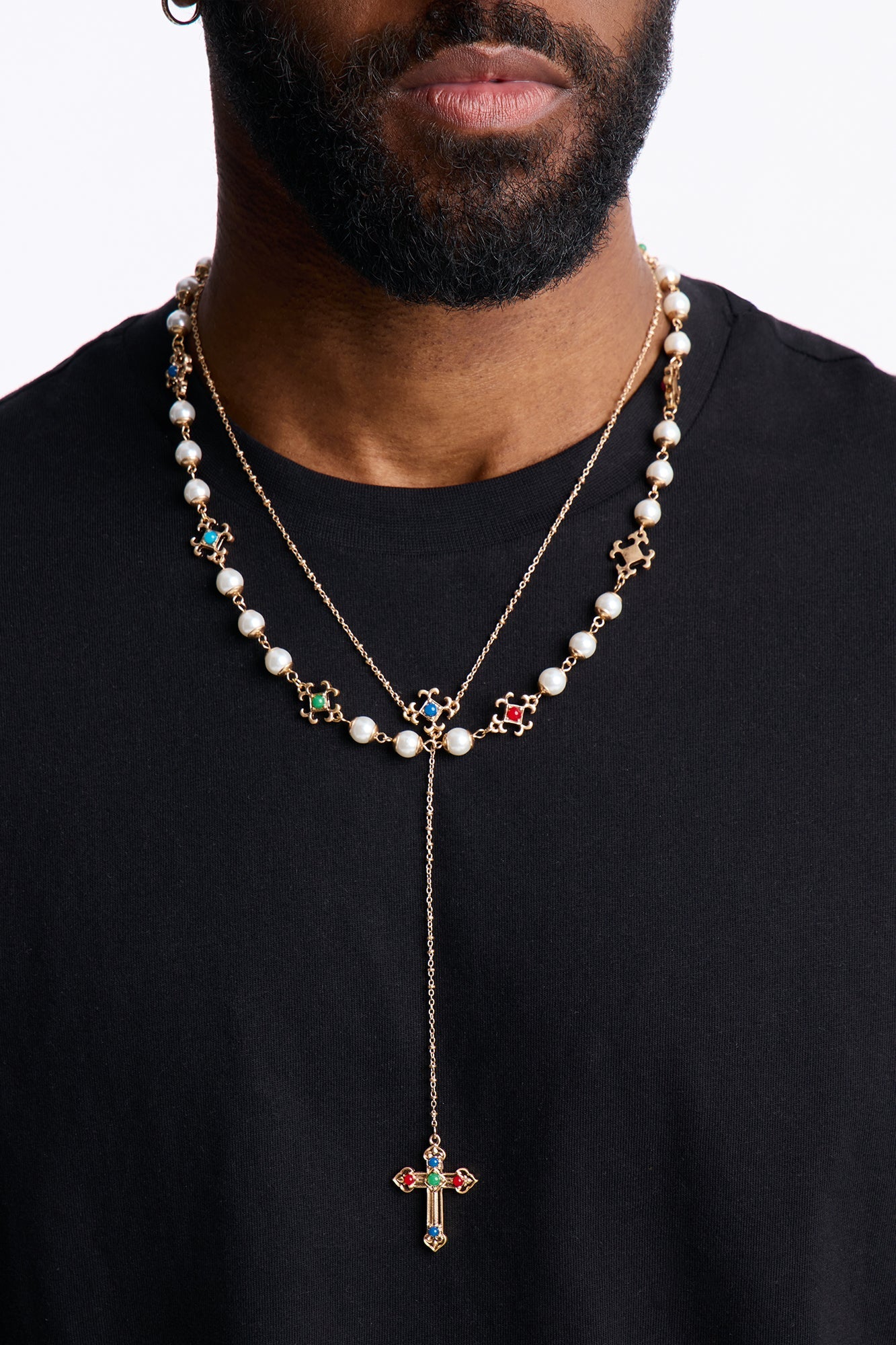 Crosswired Necklace Set - Gold Fashion Nova
