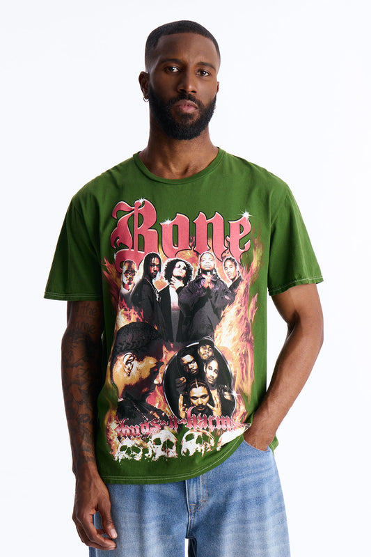 Bone Thugs N Harmony The Crossroads Vintage Short Sleeve Tee - Hunter Green Fashion Nova