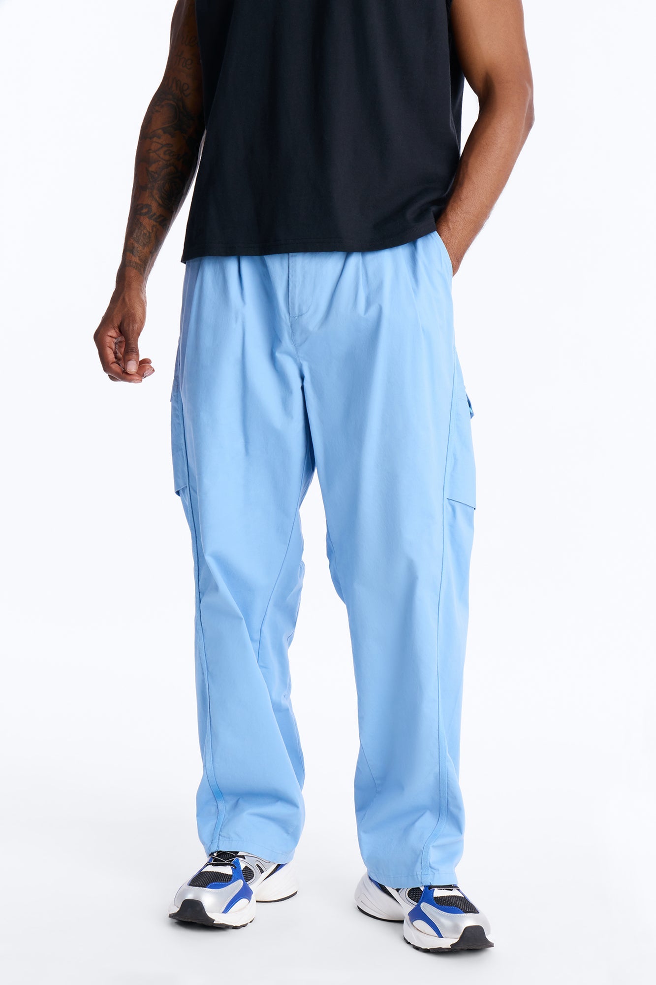 Barrel Accordion Pant - Blue Fashion Nova