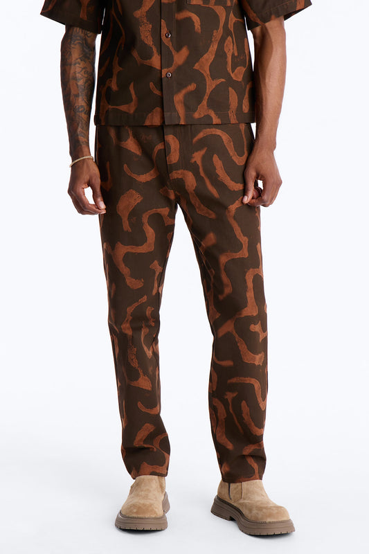 Slim Drizzled Pant - Rust Fashion Nova