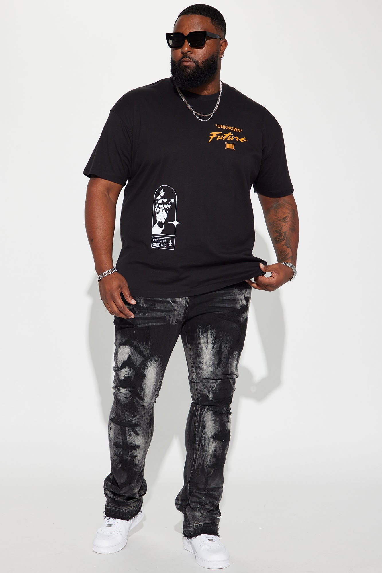 No Cap Stacked Skinny Flare Jeans - Black Wash Fashion Nova