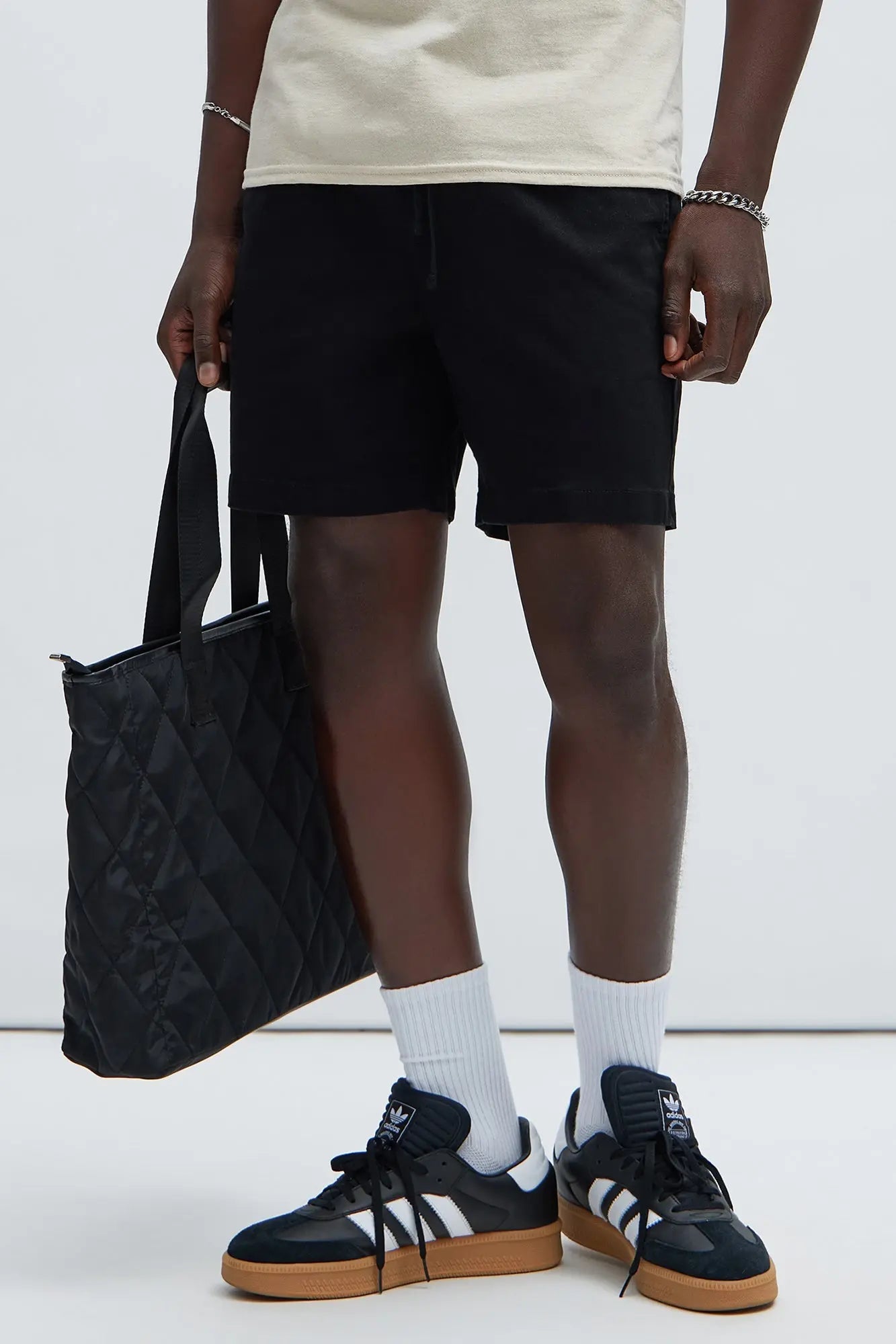 Twill Volley Shorts - Black Fashion Nova