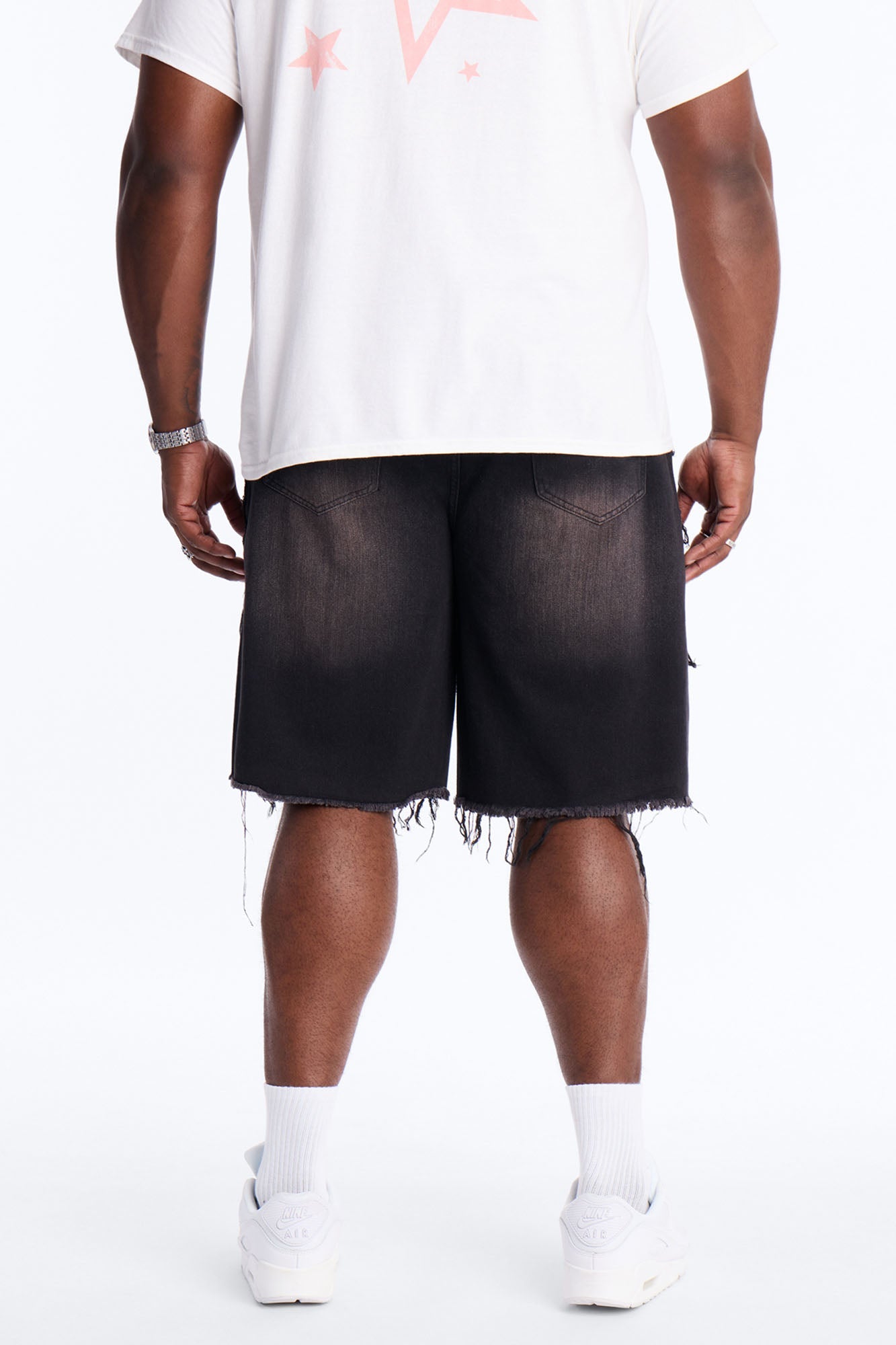 Relaxed Jeweled Havoc Denim Short - Black Fashion Nova