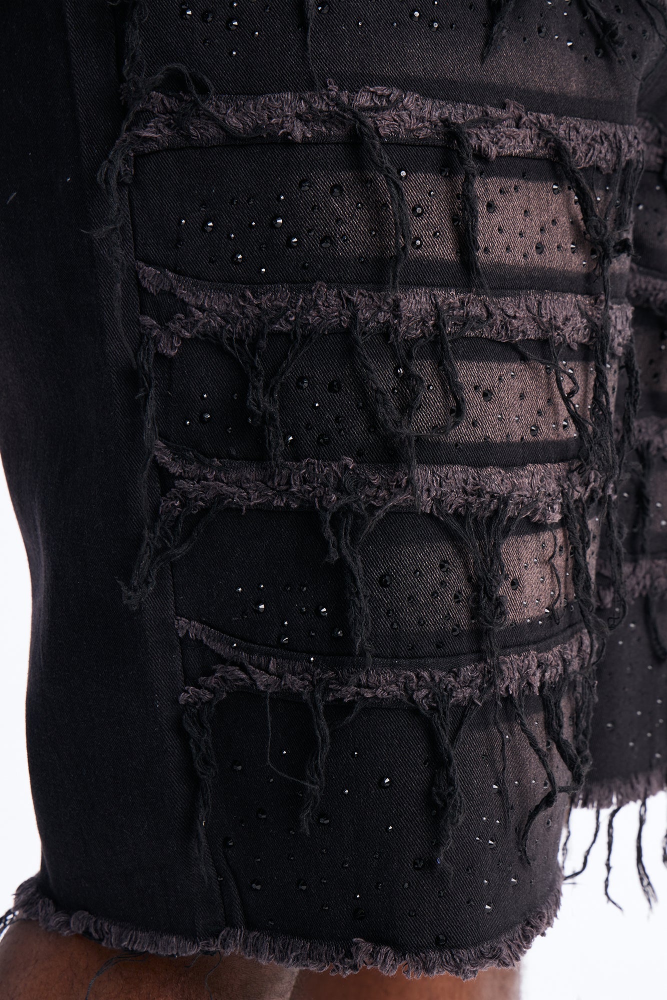 Relaxed Jeweled Havoc Denim Short - Black Fashion Nova