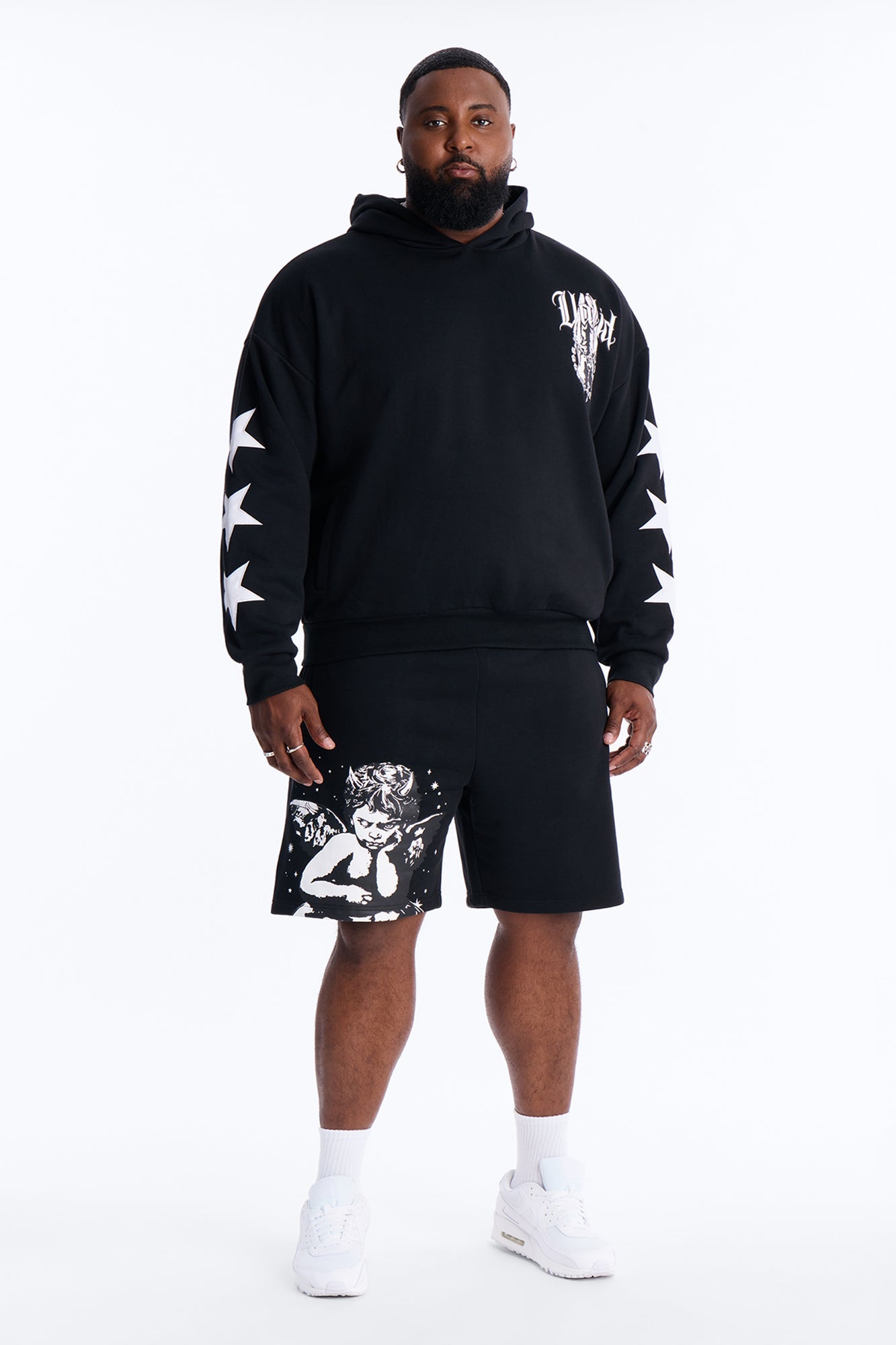 Menace Sent Embroidery Hoodie - Black Fashion Nova