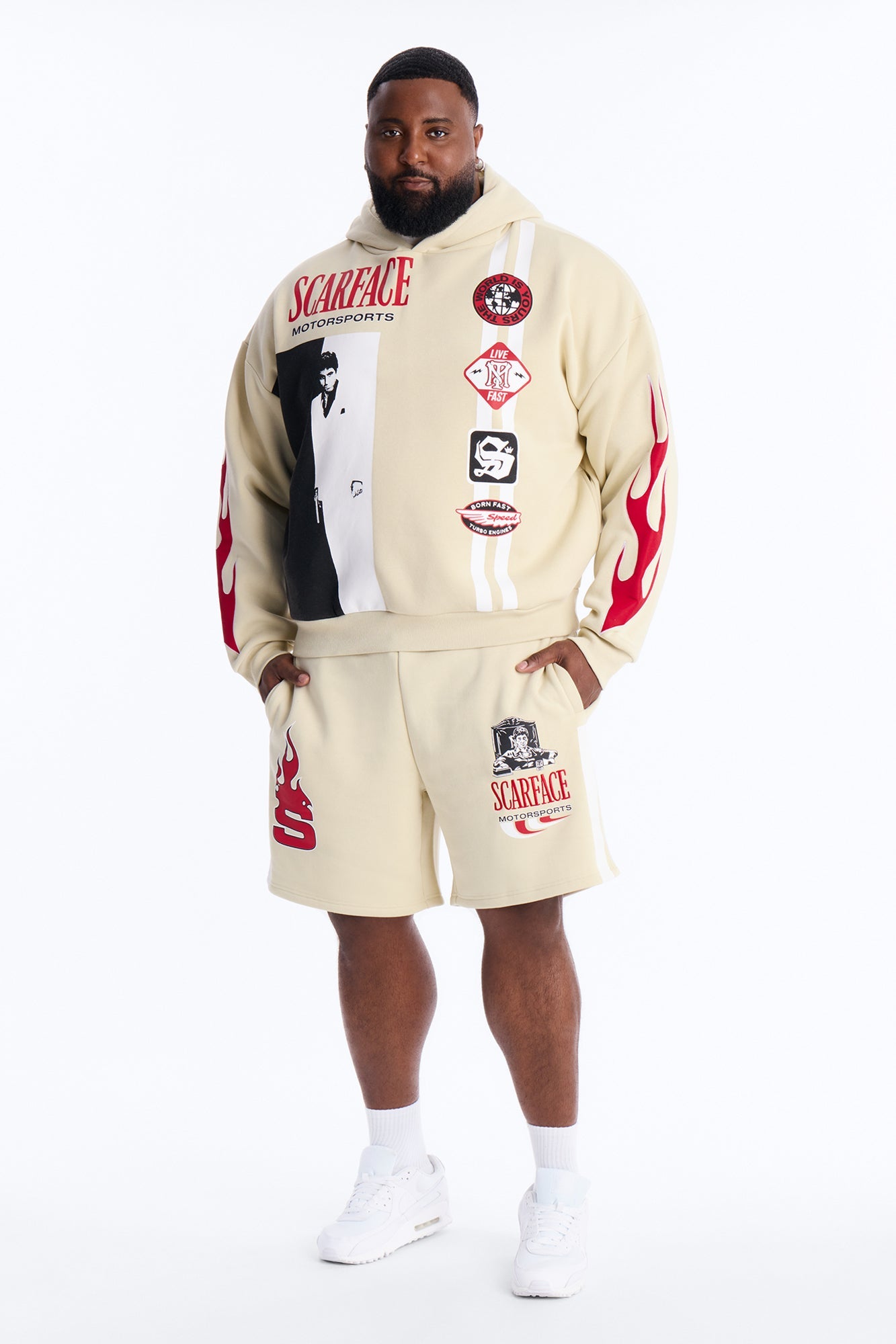 Scarface Embroidery Patch Hoodie - Khaki Fashion Nova
