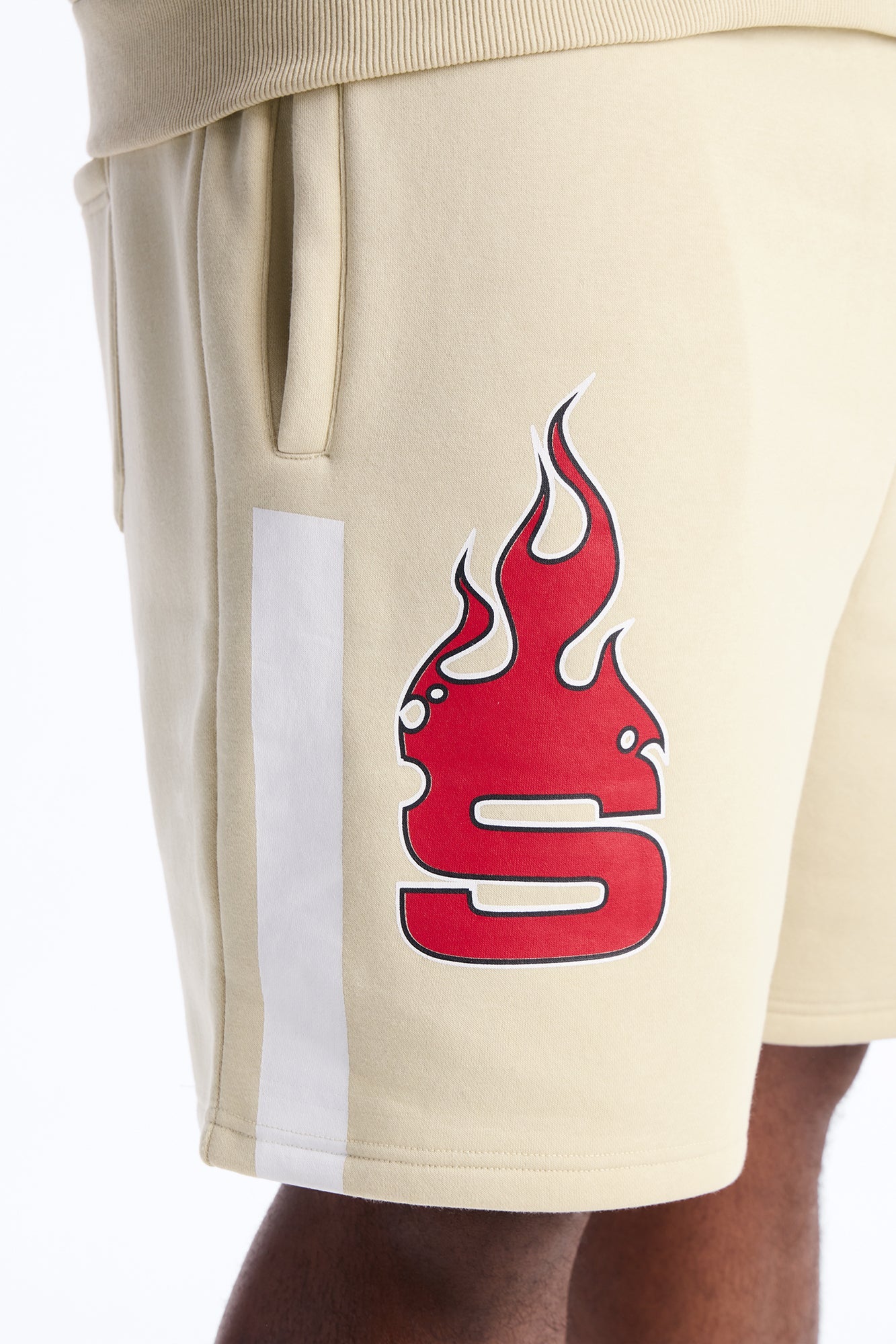 Scarface Embroidery Patch Sweatshorts - Khaki Fashion Nova