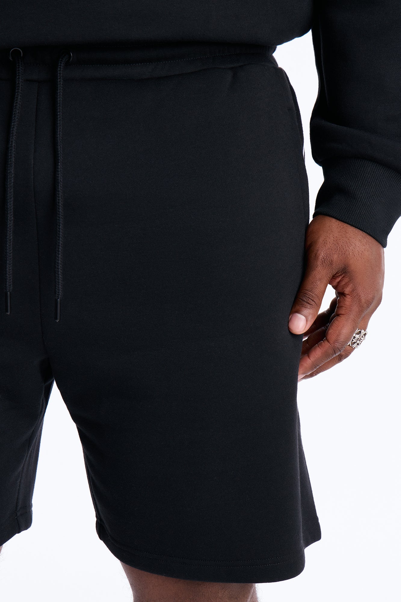 Menace Sent Embroidery Sweatshorts - Black Fashion Nova