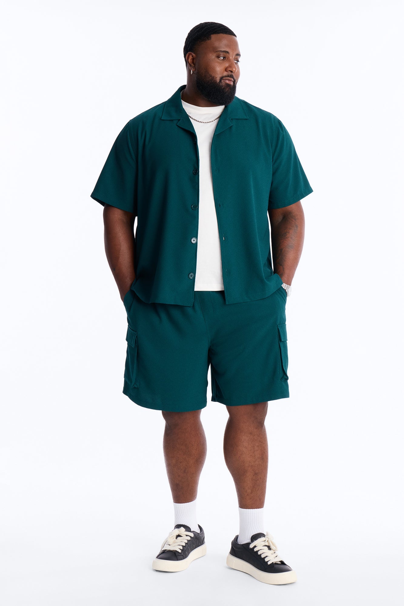 Golden Hour Relaxed Cargo Short - Hunter Green Fashion Nova