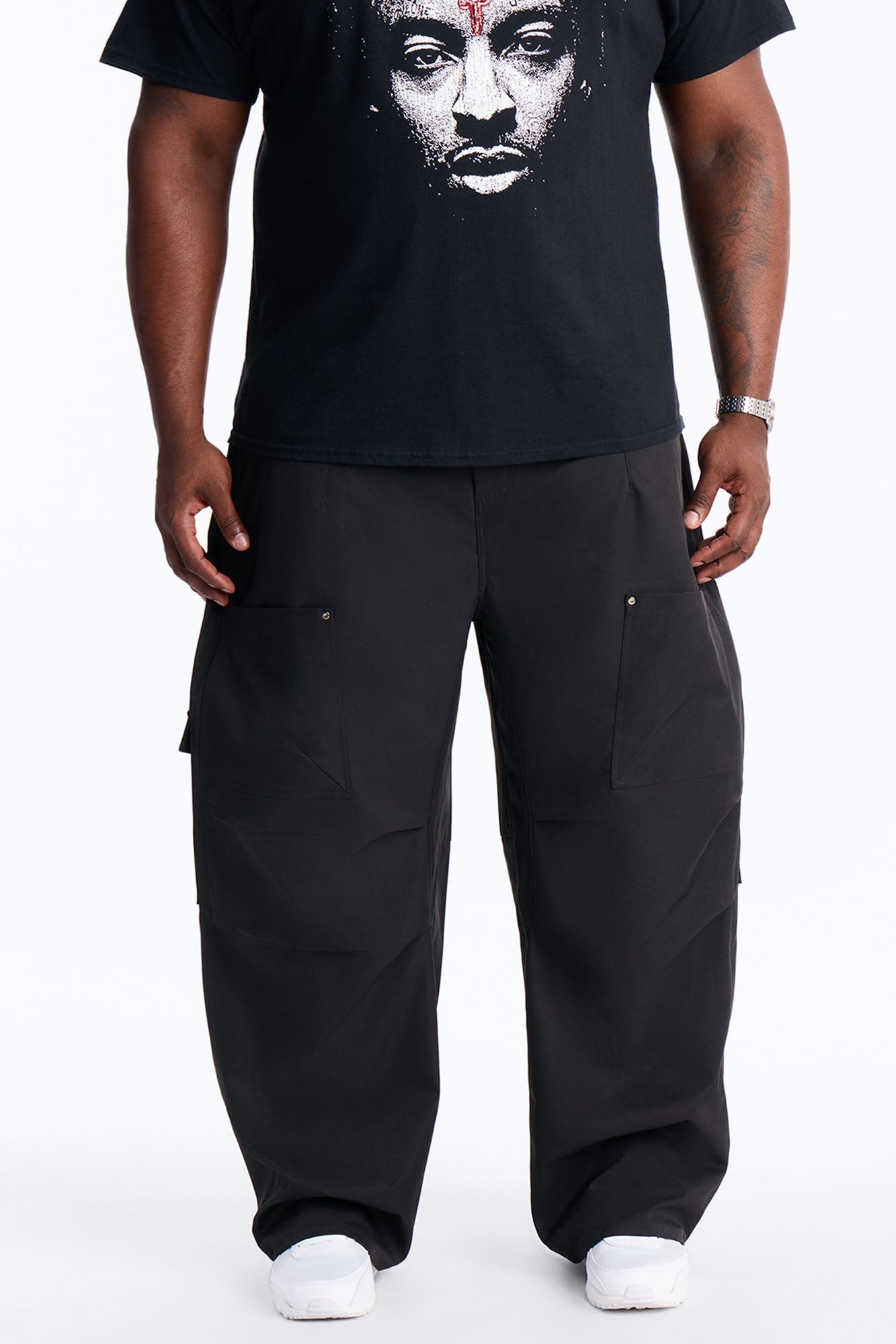 Barrel Fit Node Cargo Pant - Black Fashion Nova