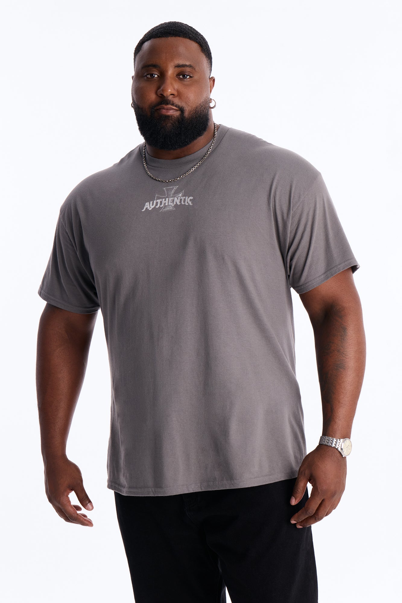 Authentic Vibes Short Sleeve Tee - Charcoal Fashion Nova